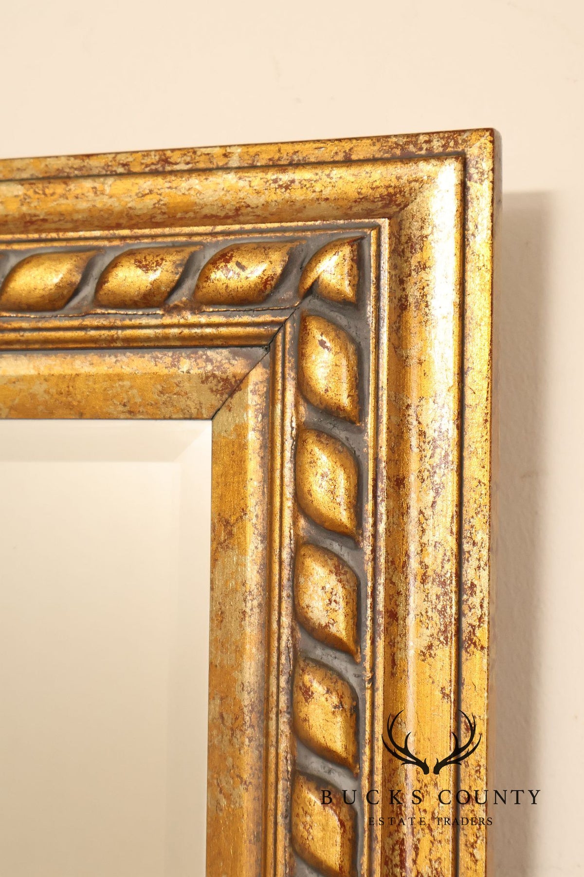 Traditional Giltwood Beveled Rectangular Wall Mirror