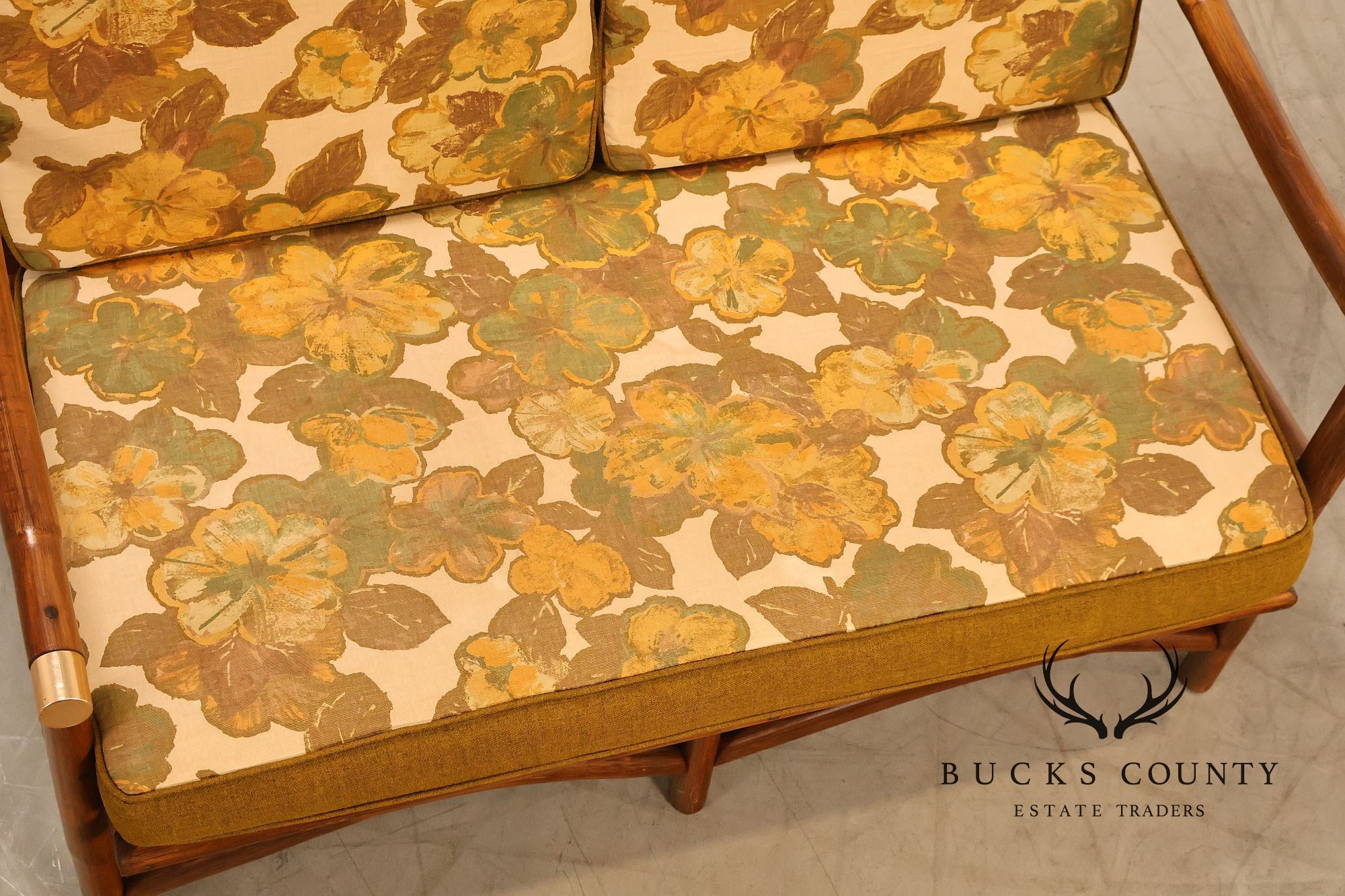 Vogue Coastal Vintage Rattan Bamboo Loveseat