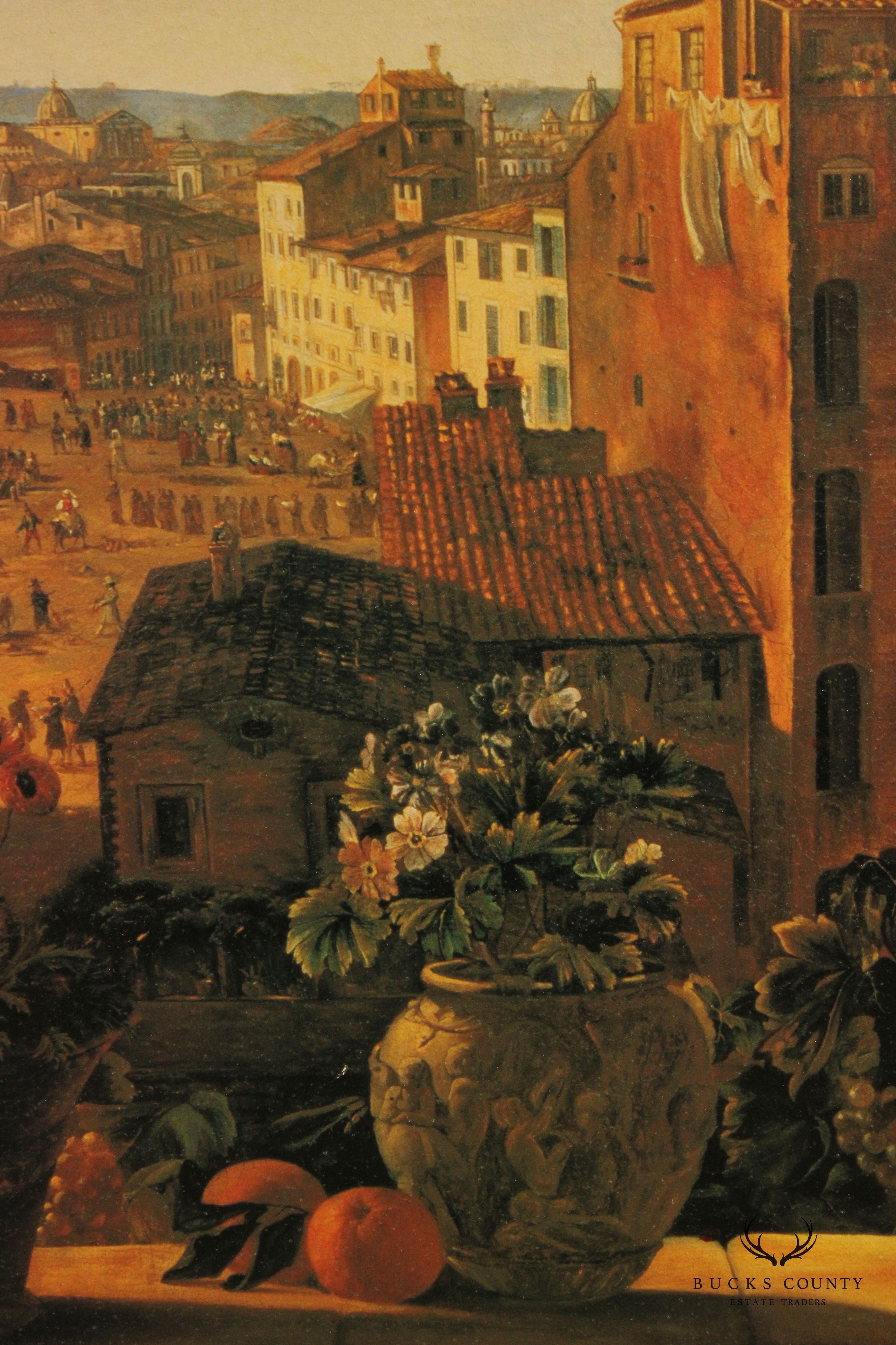 Italian Renaissance Style Rome Piazza Barberini Decorative Wall Art