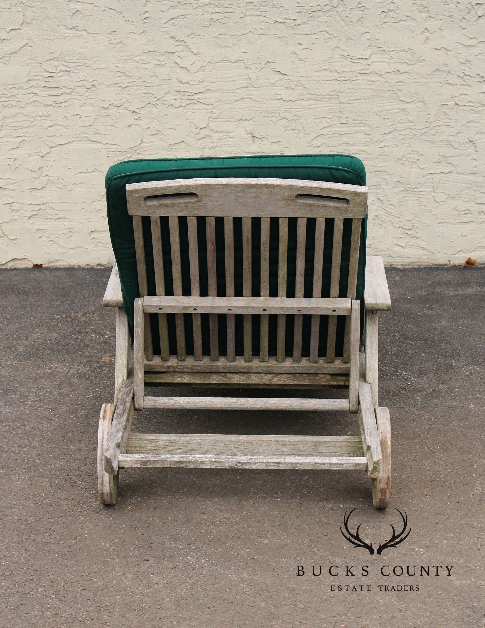 Gloster Pair of Teak Outdoor Patio Chaise Lounge Chairs