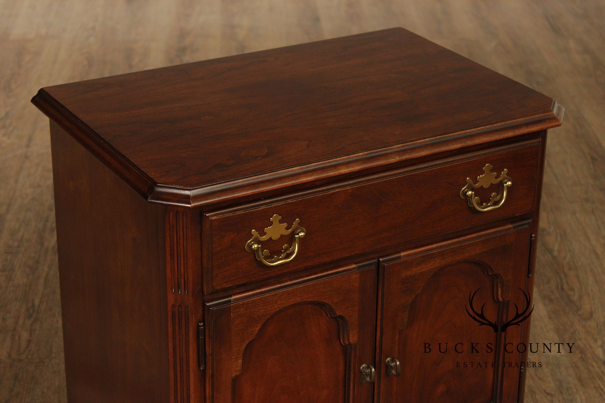 Drexel Cherry Traditional Style Pair Of Nightstands