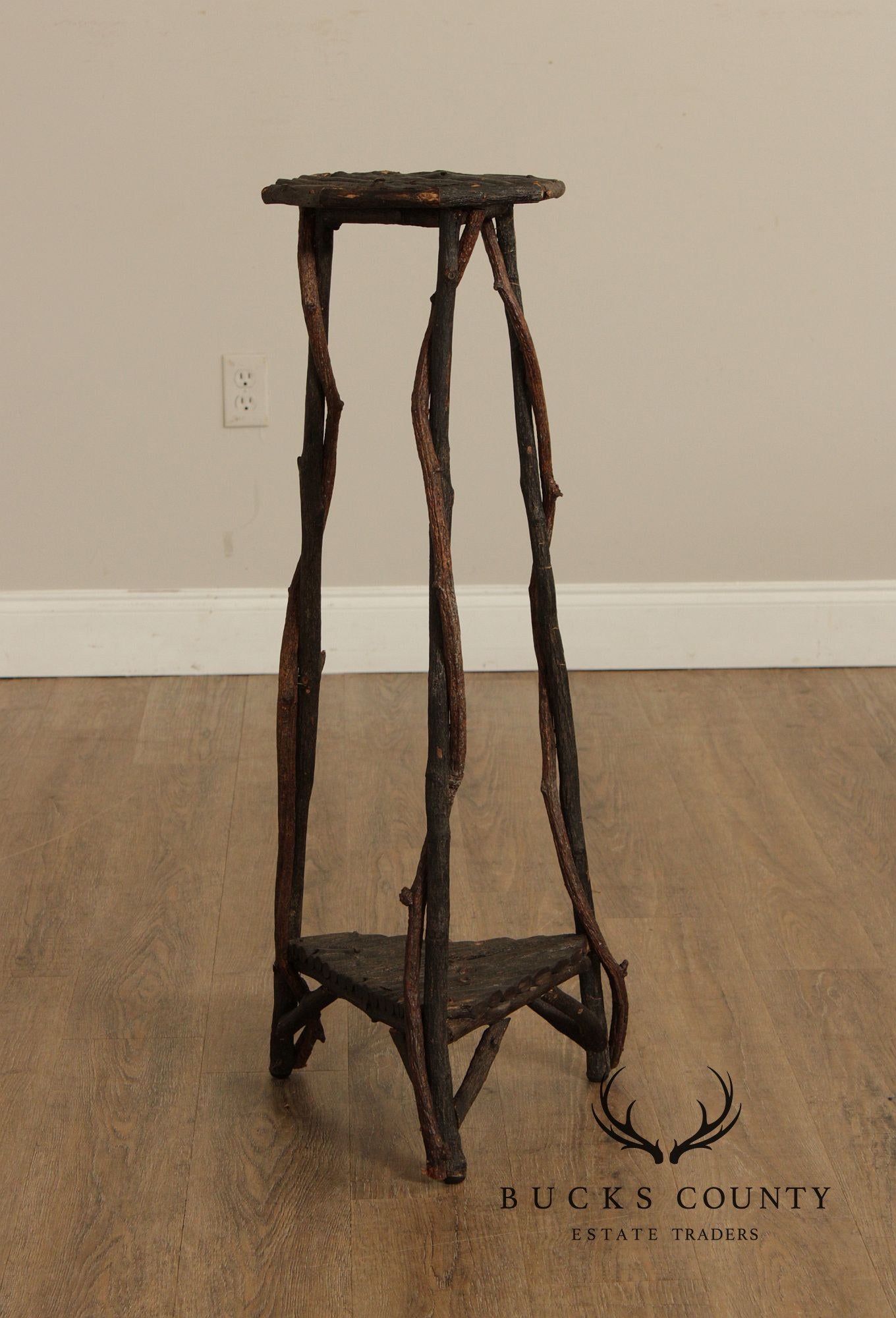 Adirondack Style Twig Plant Stand