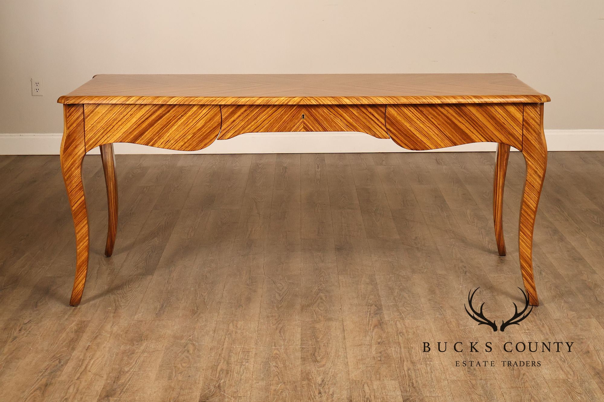 William Switzer Louis XV Zebrawood Bureau Plat Writing Desk