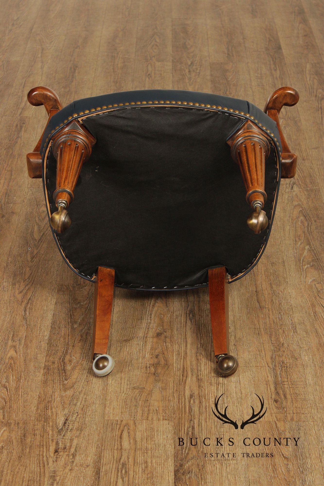 Century Furniture Set of Four Leather Armchairs