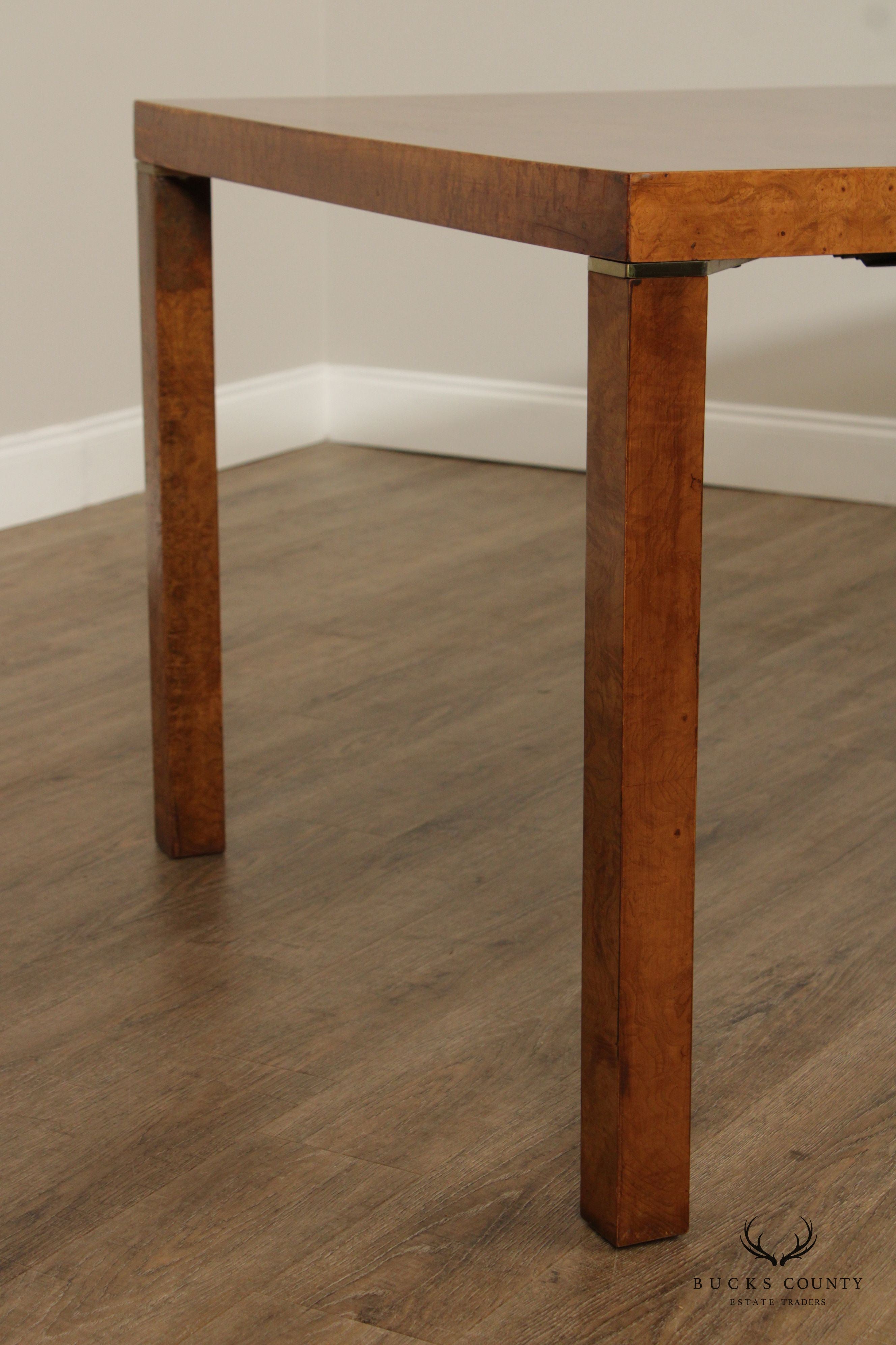 Lane Mid Century Modern Burlwood Expandable Dining Table