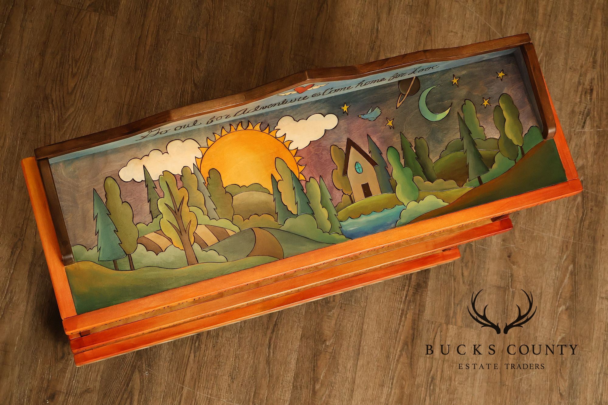 Sticks Artisan Hand Painted Open Bookcase