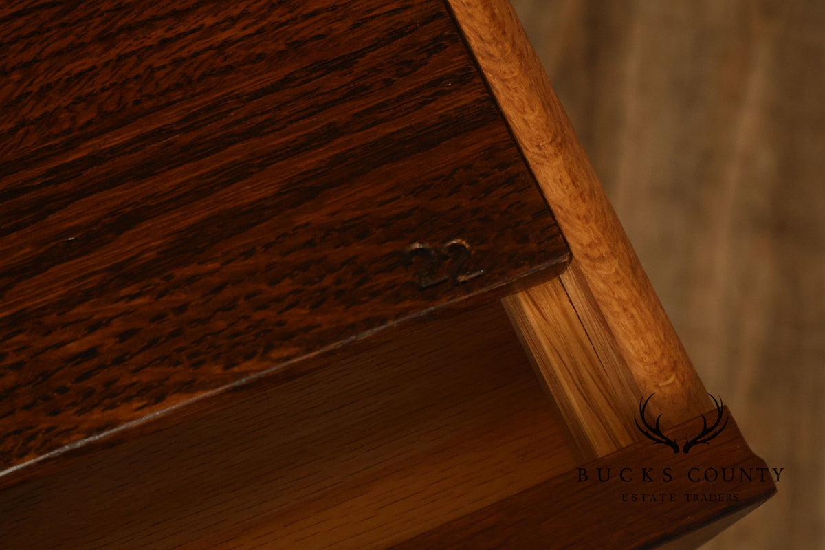 Stickley Mission Collection Oak Three-Drawer Writing Desk