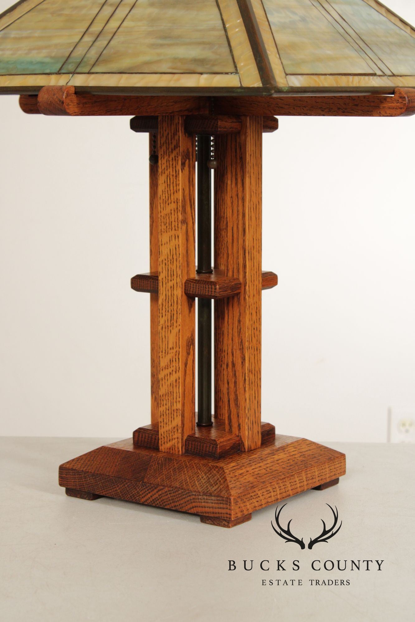 Aurora Studios Arts & Crafts Prairie Style Leaded Glass Table Lamp