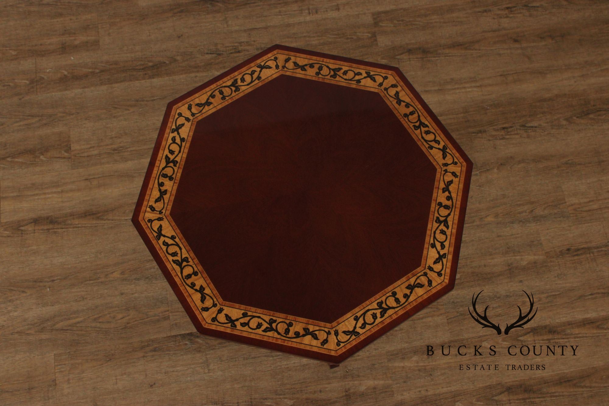Kindel Furniture Inlaid Mahogany Pedestal Side Table