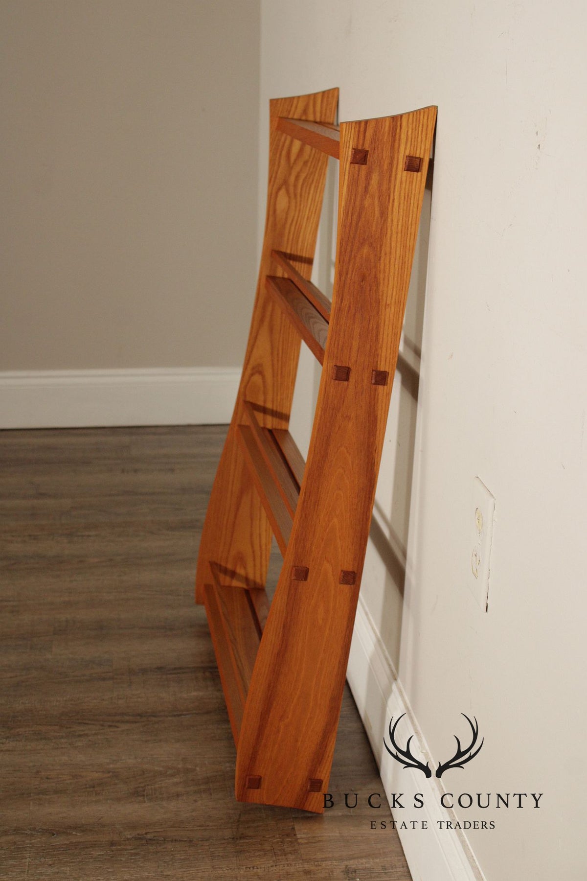 Mission Oak Arts And Crafts Pair Of Wall Mounted Bookshelves