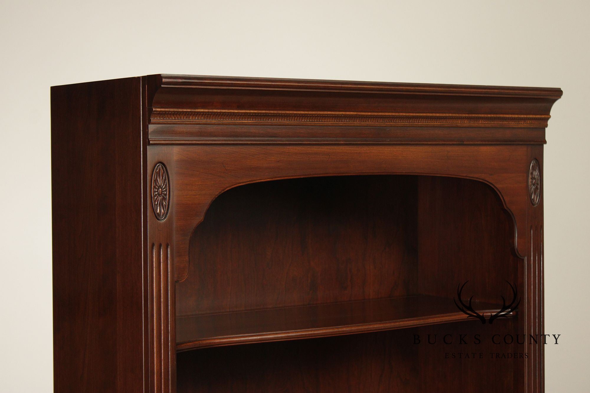 Ethan Allen Georgian Court Pair Of Cherry Tall Bookcases