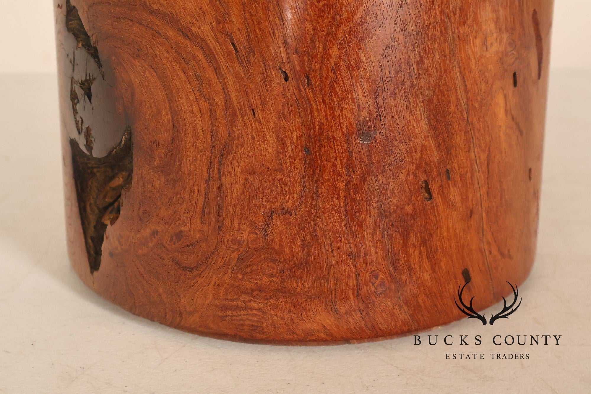Organic Modern Mid Century Modern Pair of Turned Wood Table Lamps