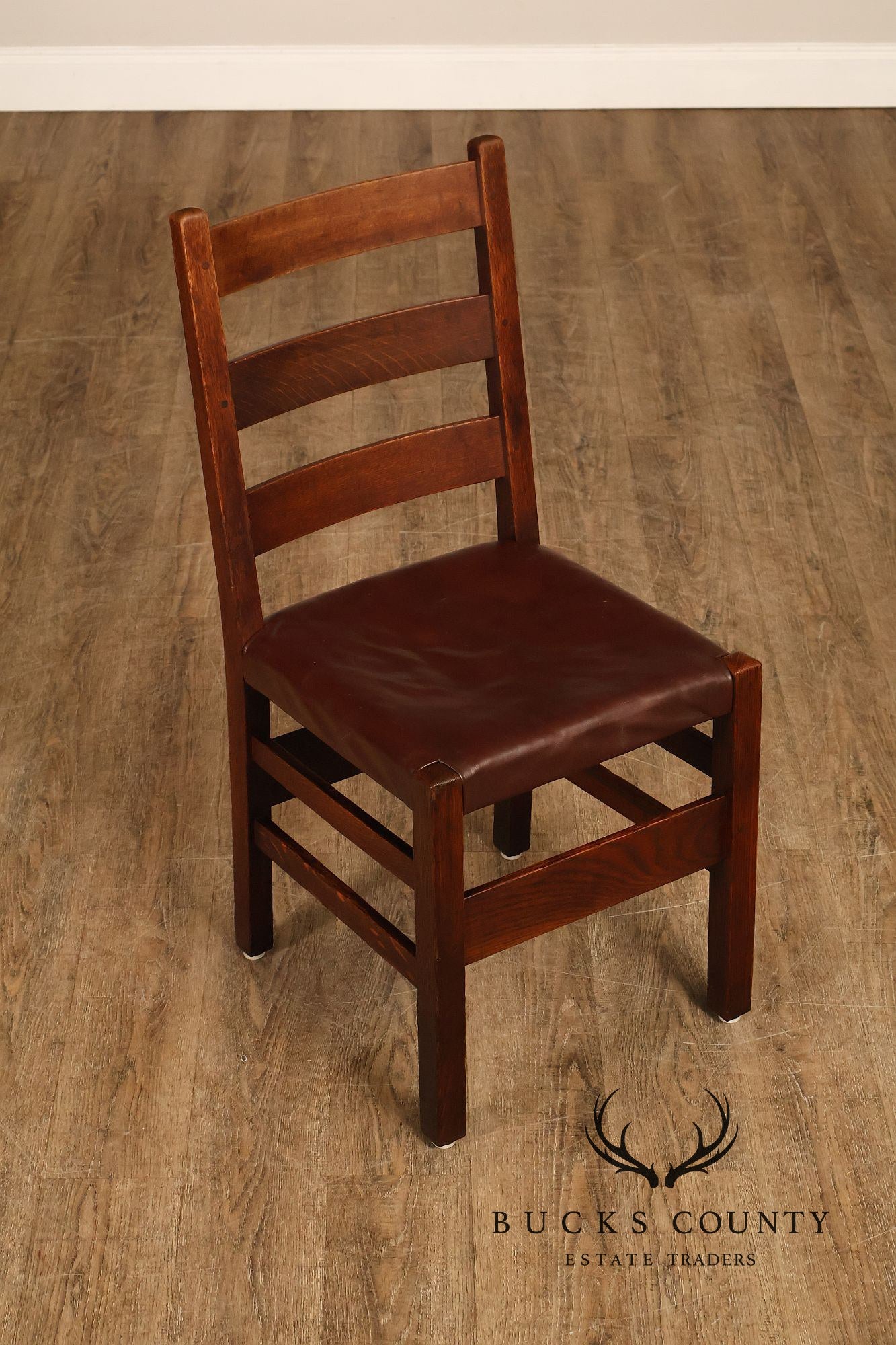 Antique Gustav Stickley No. 306 1/2 Oak Dining Chairs Set Of Seven