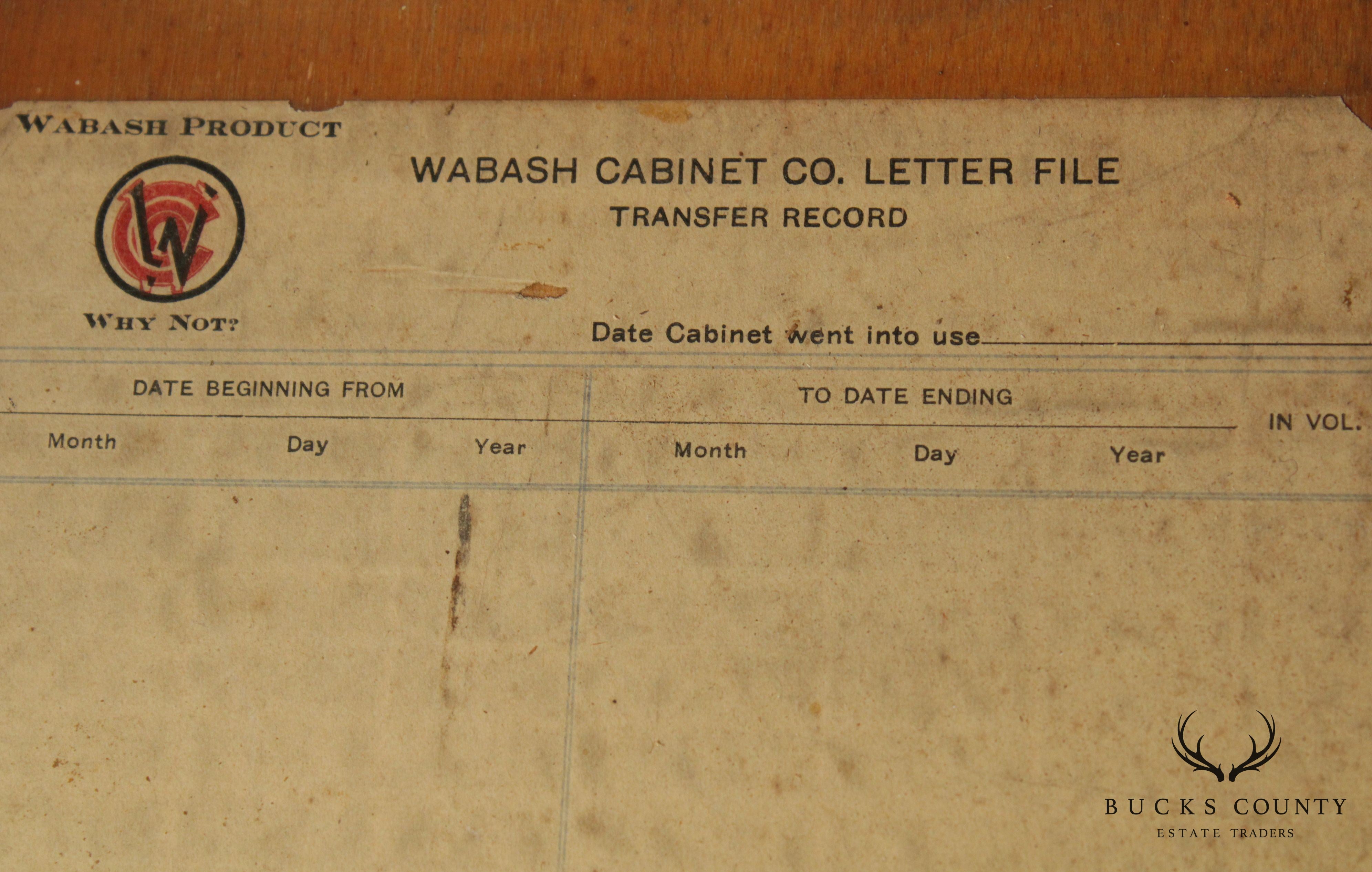 Wabash Cabinet Co. Antique 9 Drawer Letter File