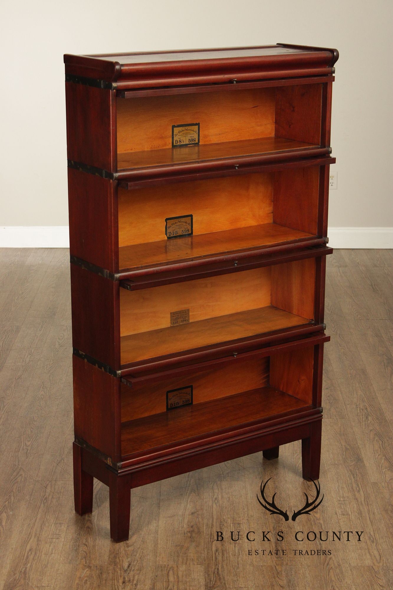 Globe Wernicke Antique Mahogany Four-Section Barrister Bookcase