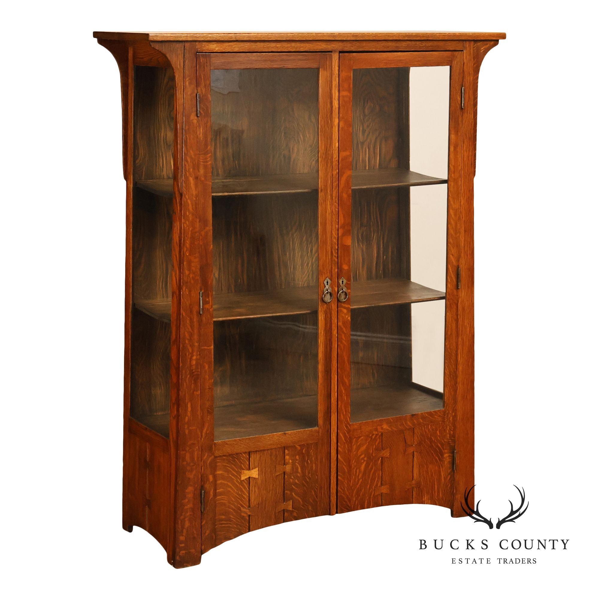 Charles Limbert Antique Oak Arts And Crafts China Cabinet