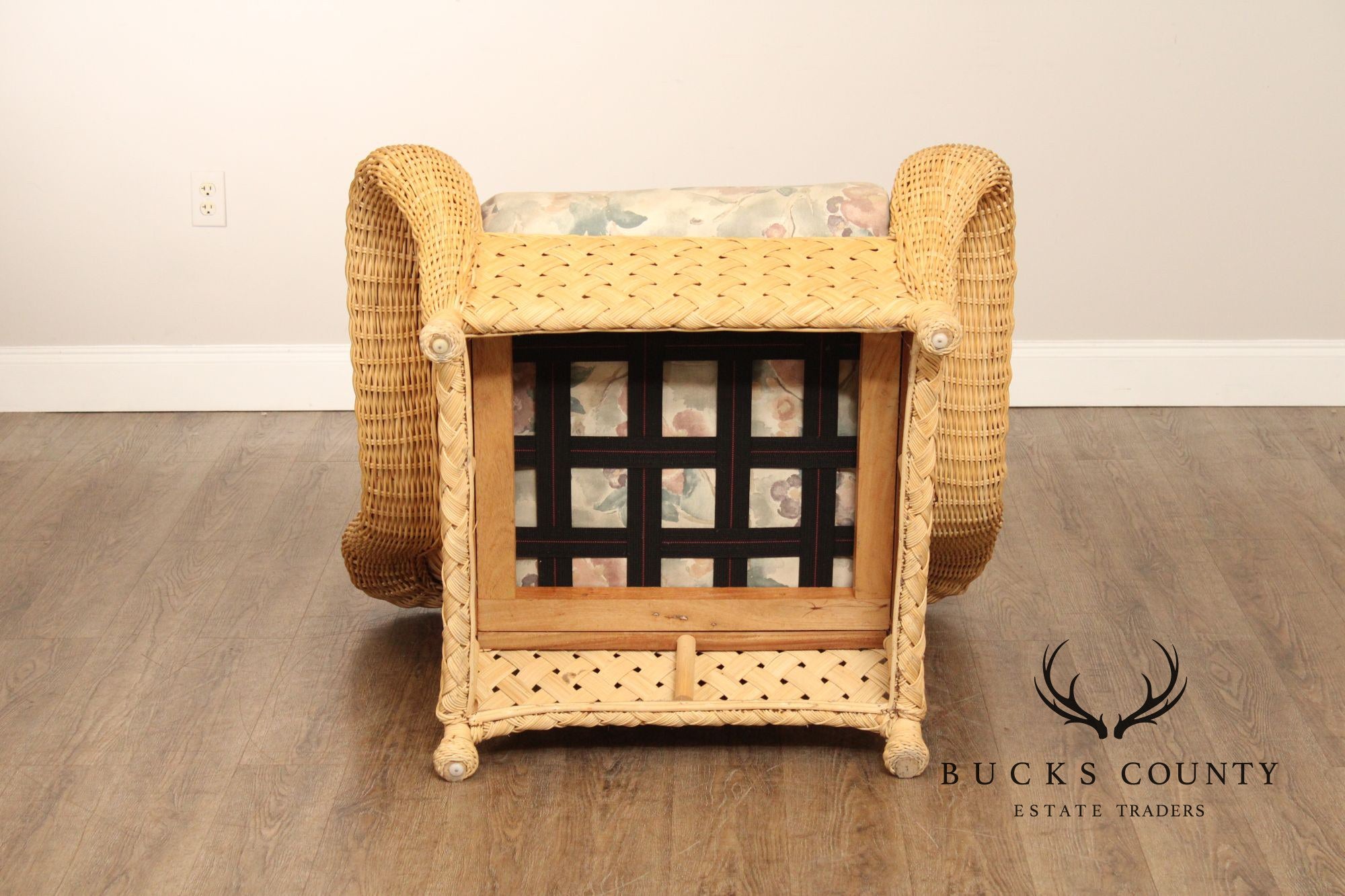 Quality Vintage Wicker Lounge Armchair