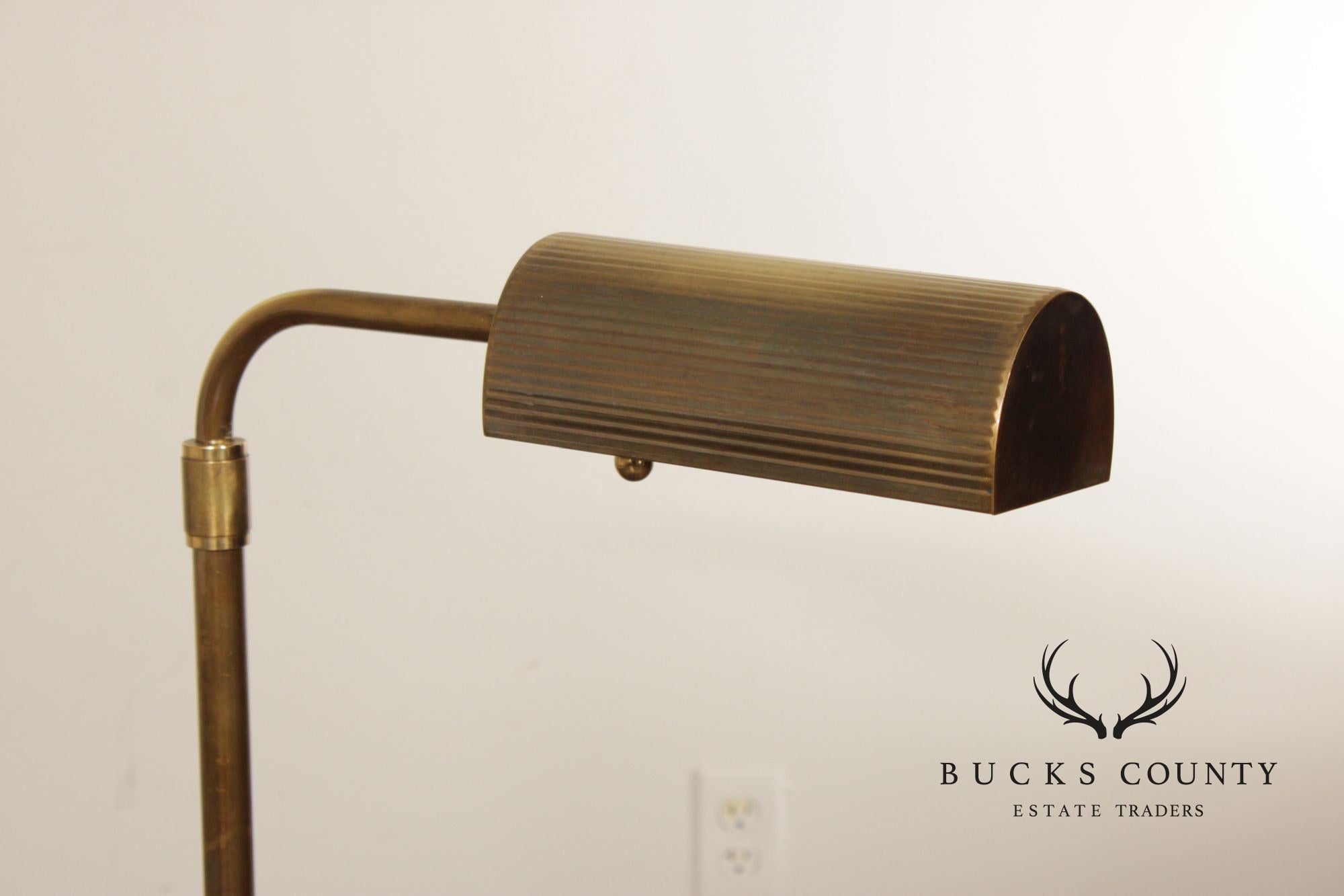 Leviton Mid-Century Modern Style Brass Adjustable Floor Lamp