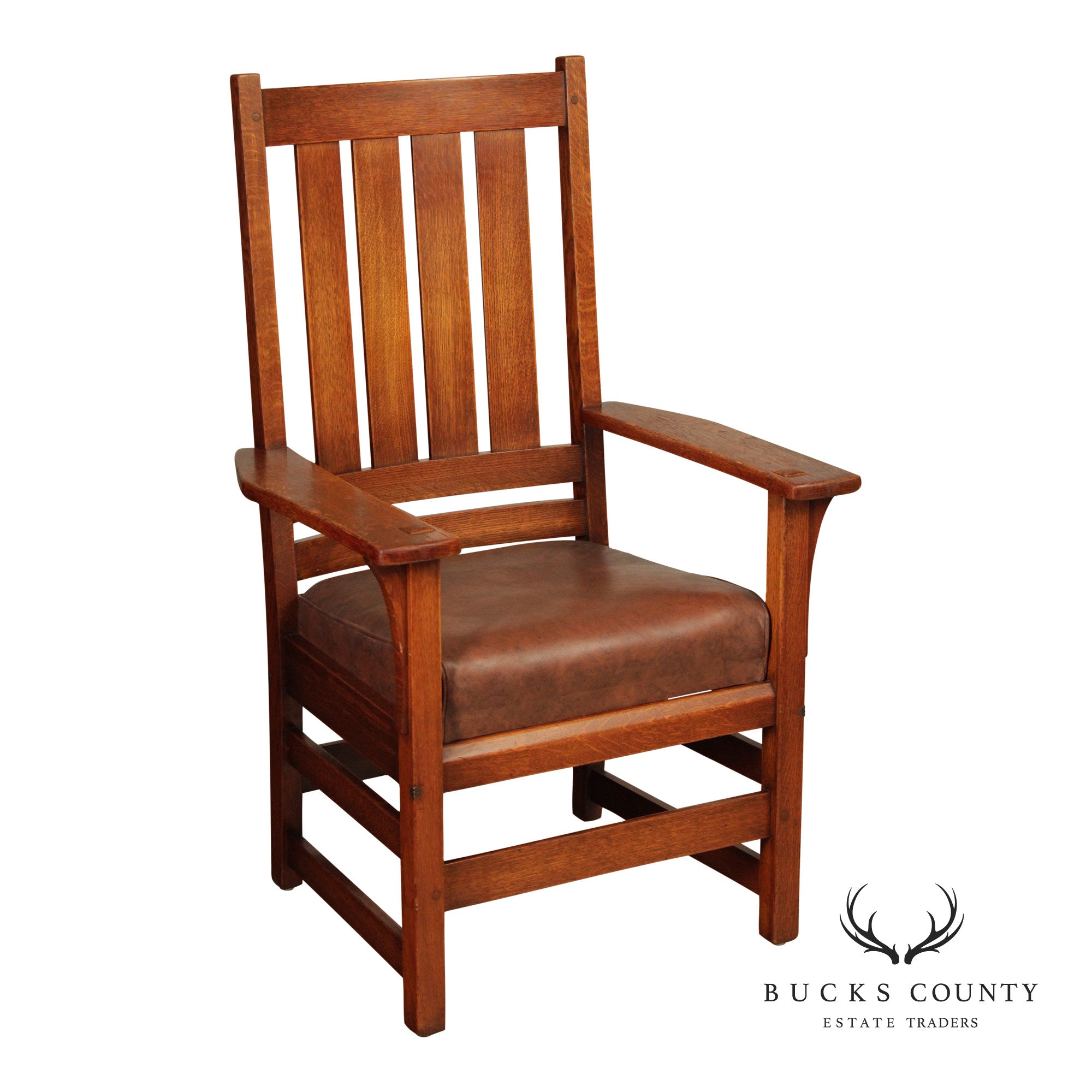L. & J.G. Stickley Antique Mission Oak Armchair