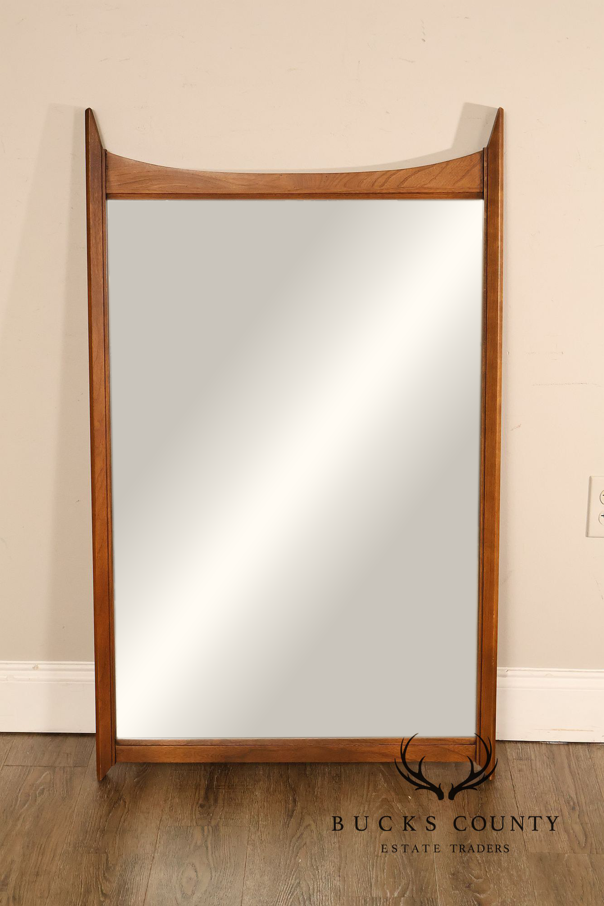Lane Mid Century Modern Walnut Wall Mirror