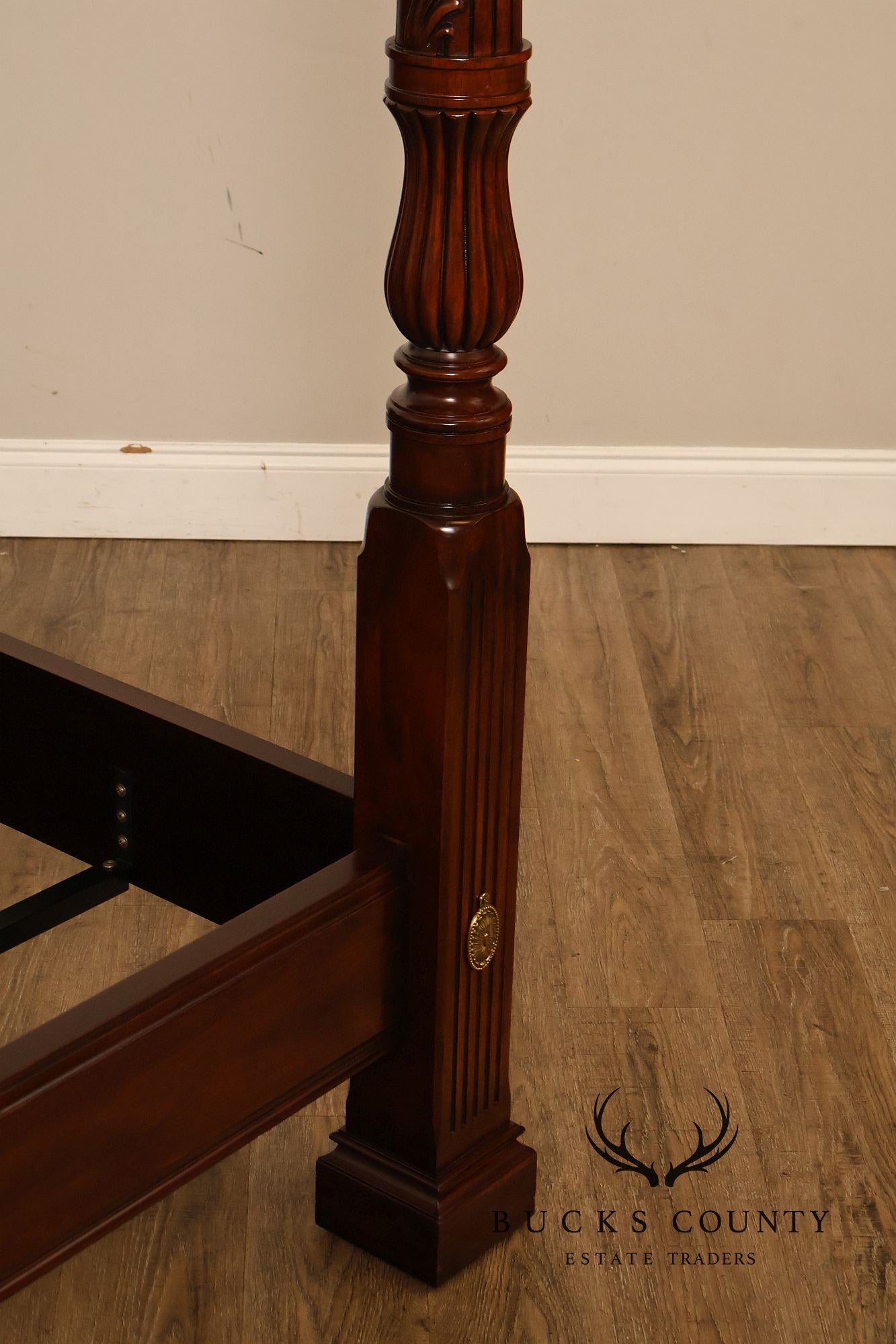 Henkel Harris Carved Mahogany King Poster Bed