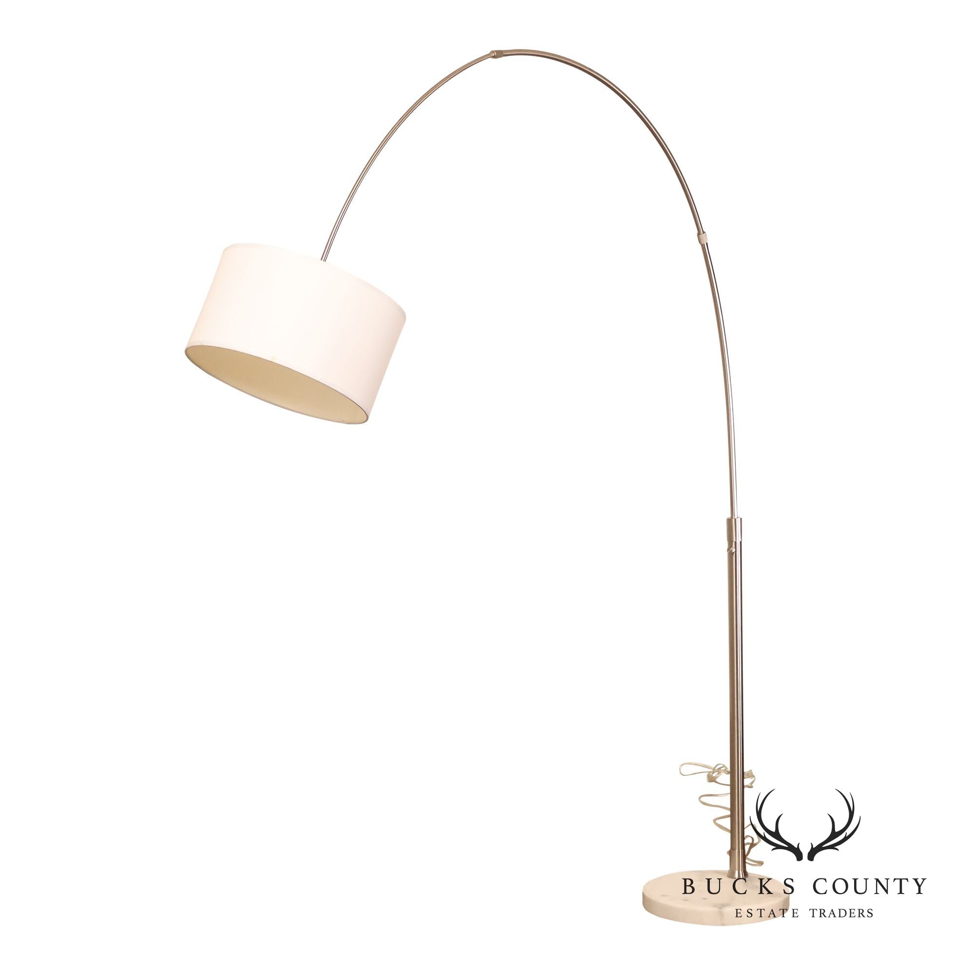 Nova Contemporary Brushed Nickel Arch Floor Lamp With Marble Base