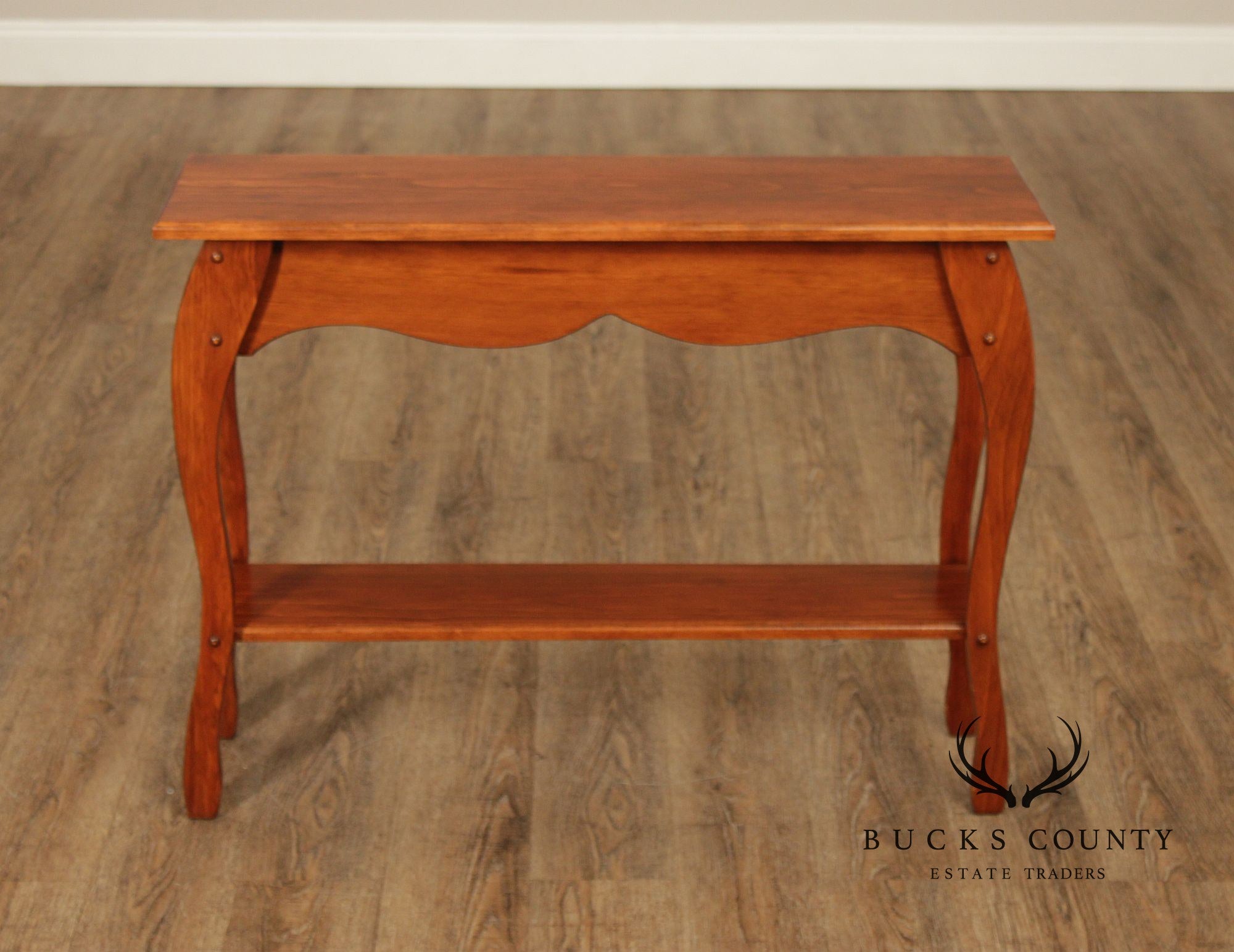 Farmhouse Style Narrow Two-Tier Console Table