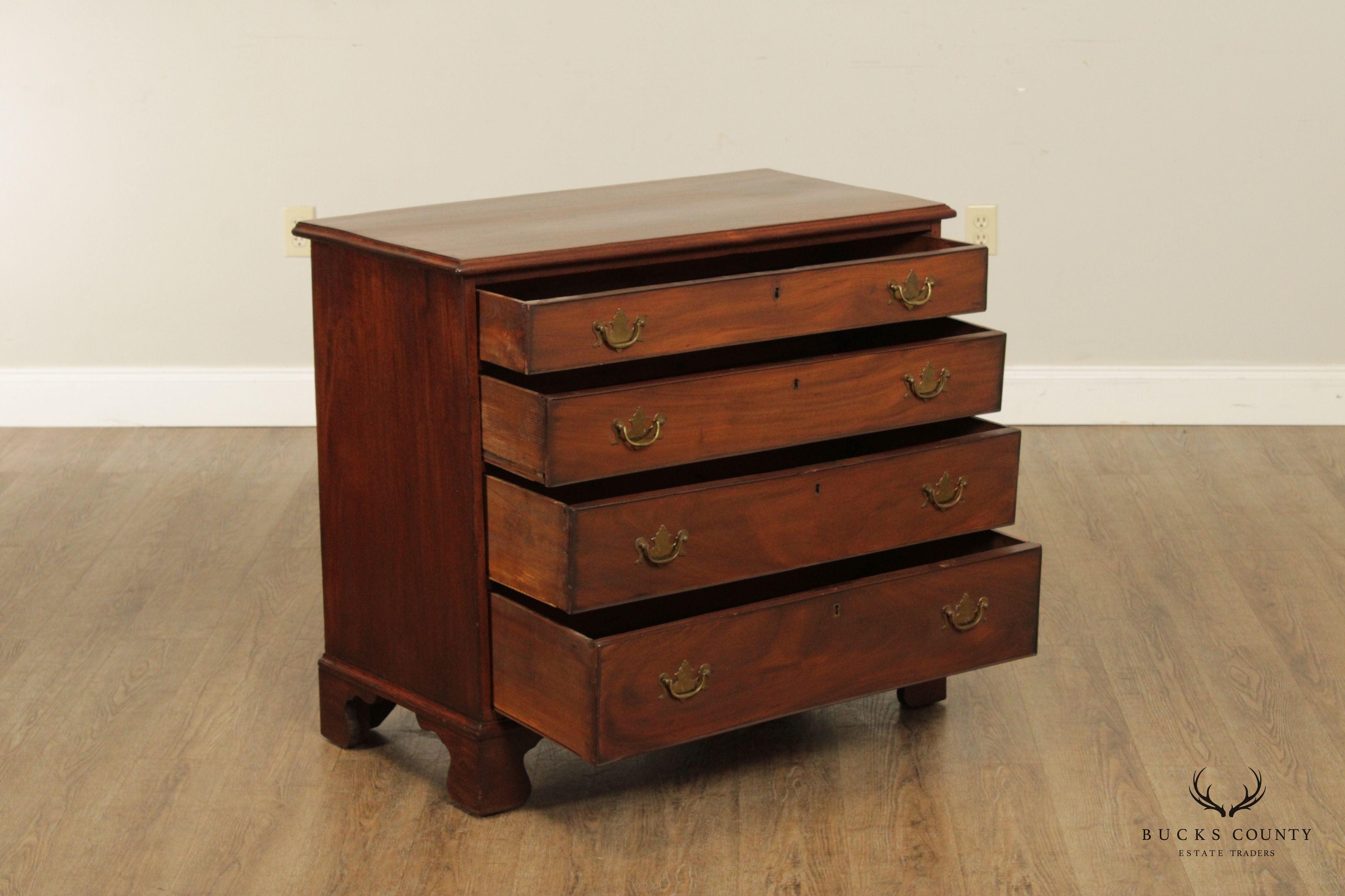 Antique 18th C. American Chippendale Style Mahogany Chest of Drawers