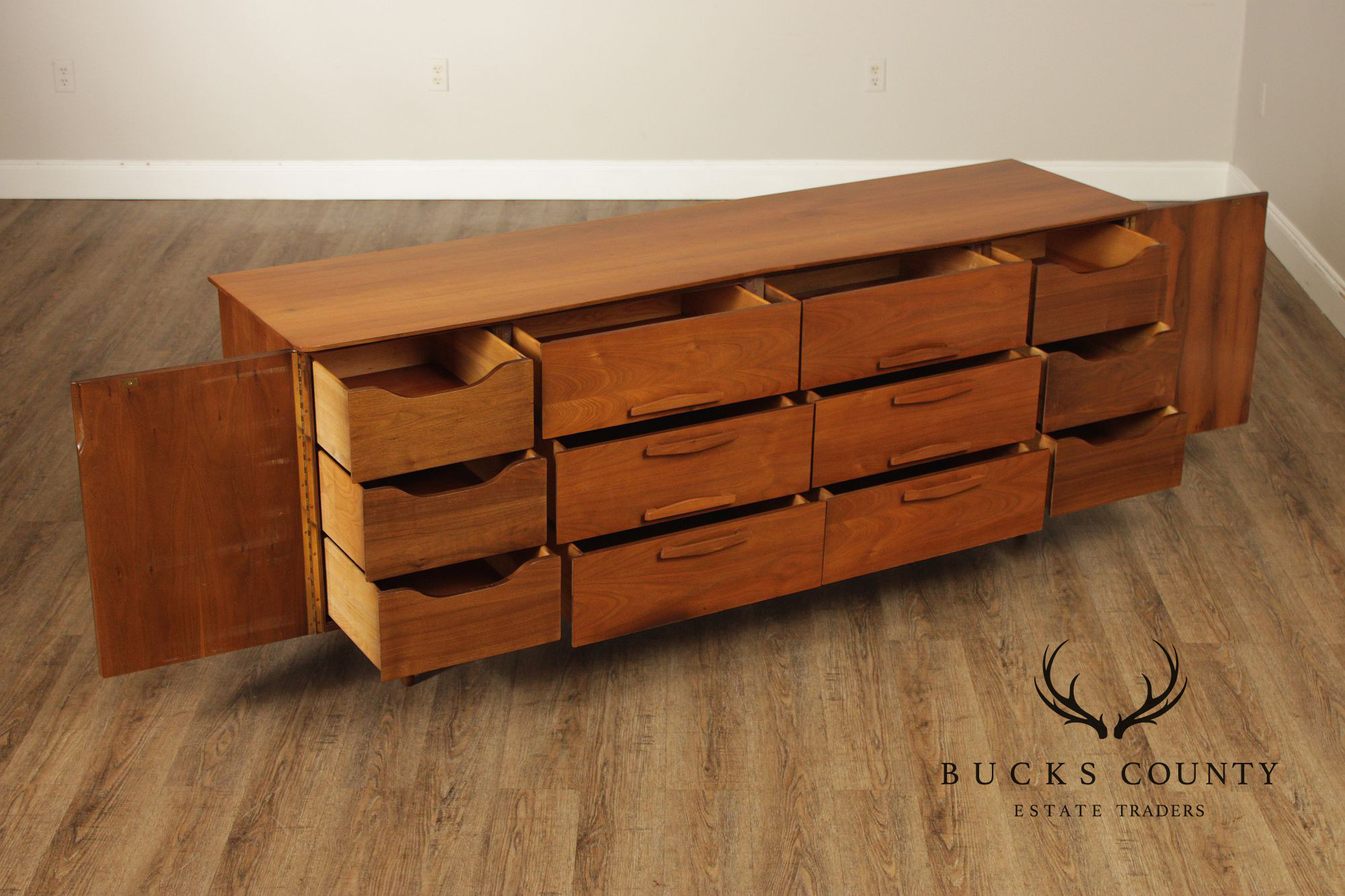 Mid Century Modern Walnut Long Dresser