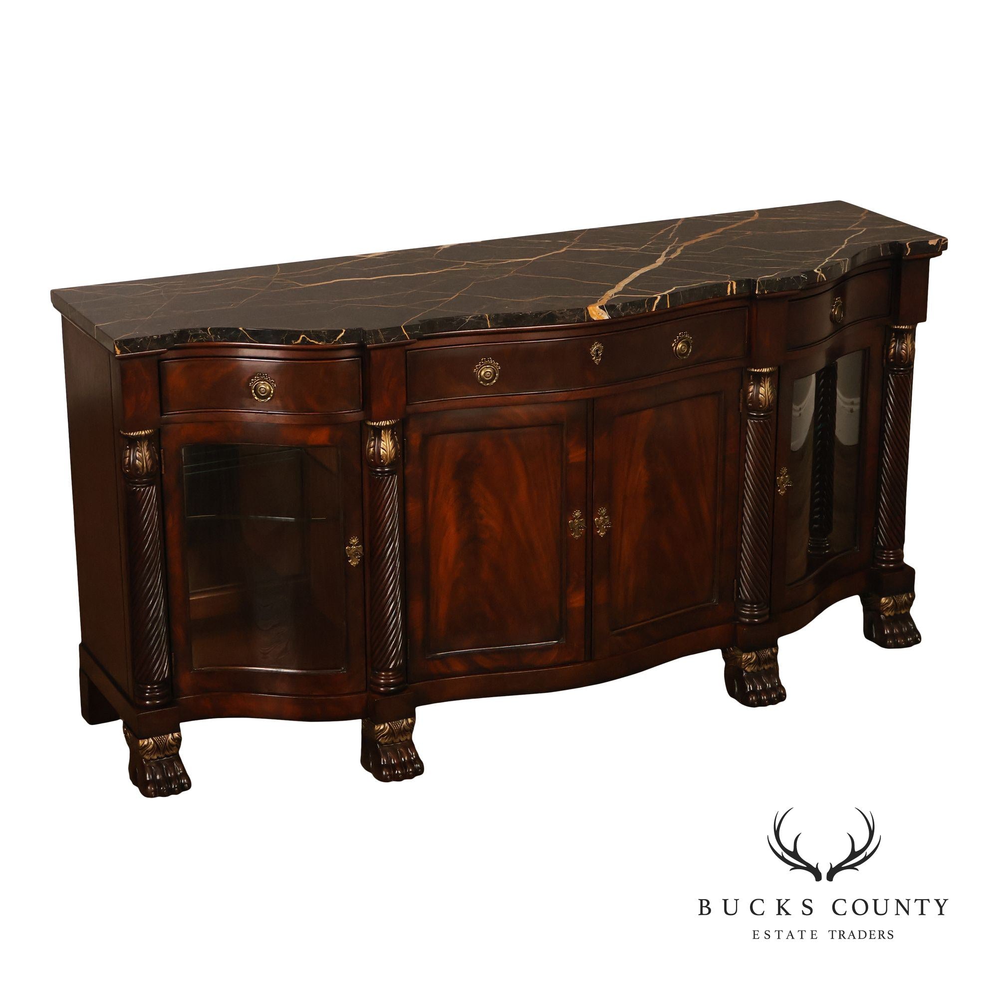 Henredon Historic Natchez Collection Marble Top Mahogany Sideboard