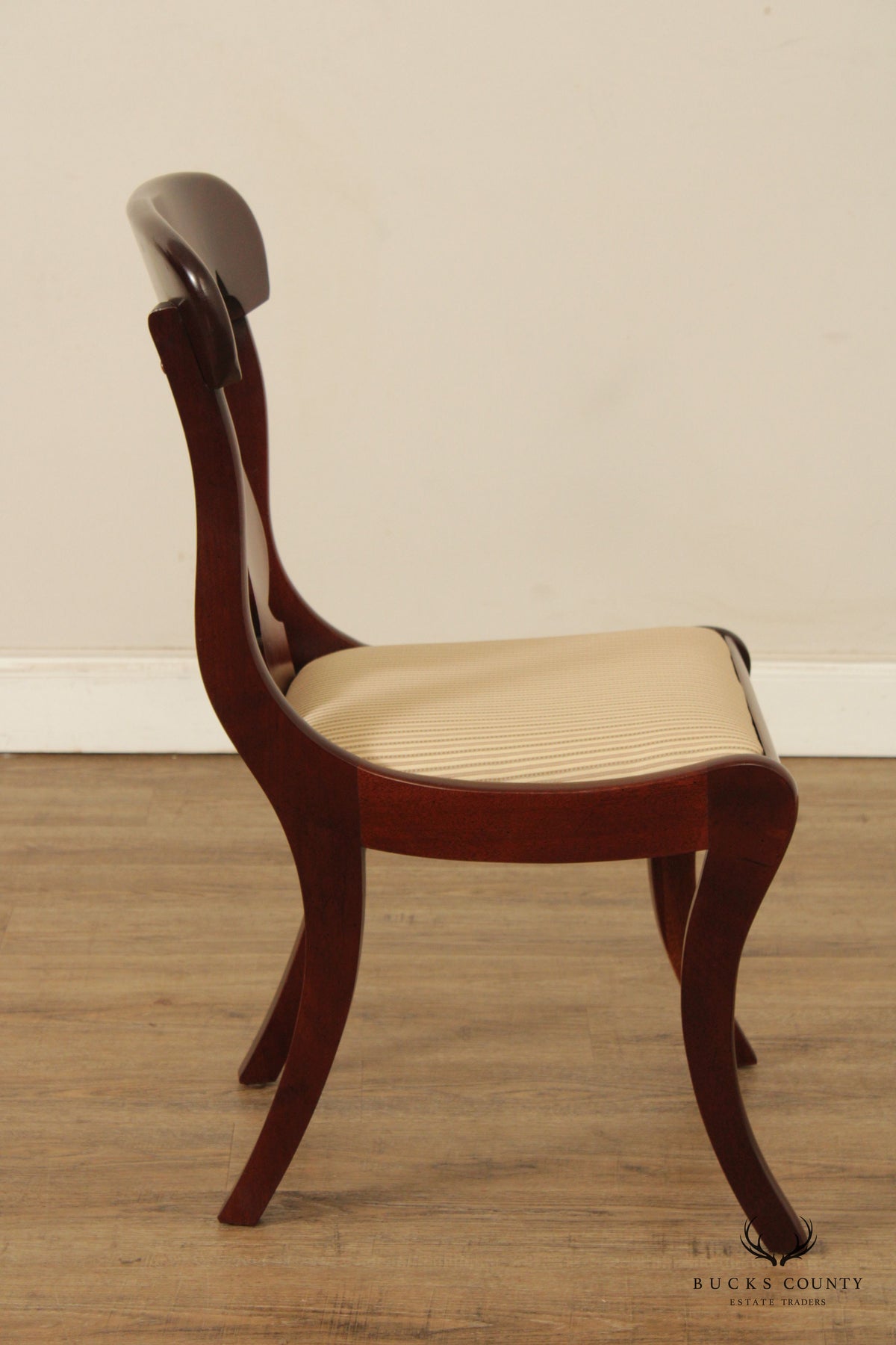 Hickory Chair Empire Style Pair of Mahogany Dining Side Chairs