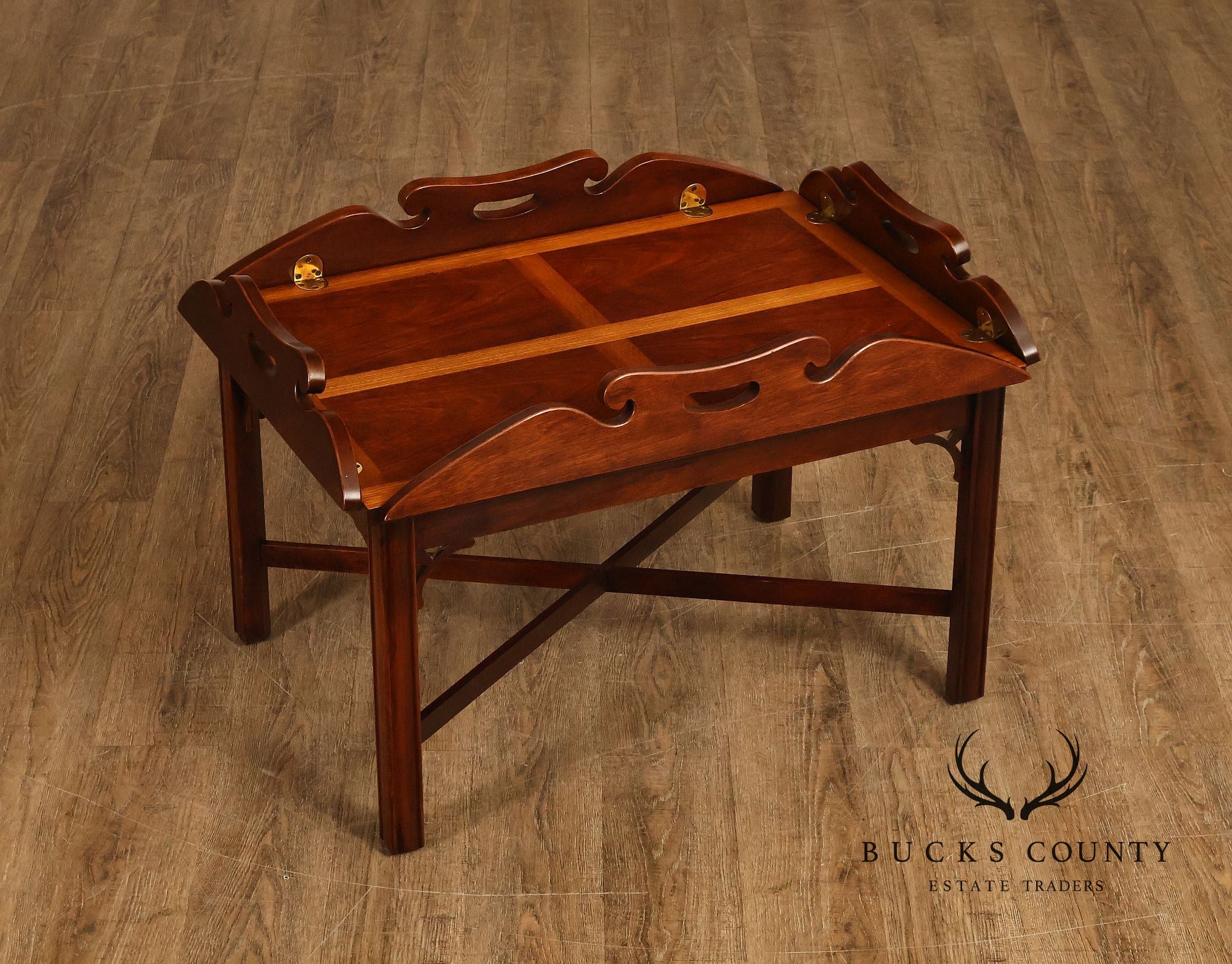 Chippendale Style Mahogany Butler's Tray Table