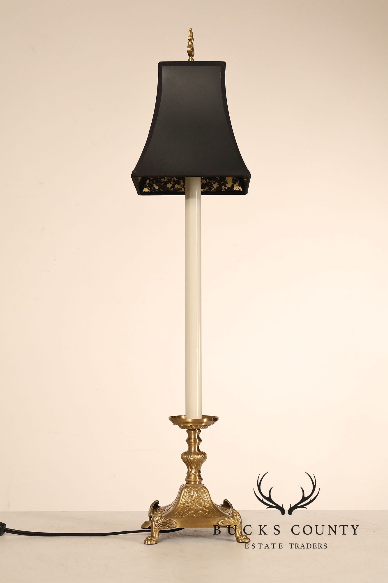 Wildwood Pair of Brass Tall Candlestick Table Lamps