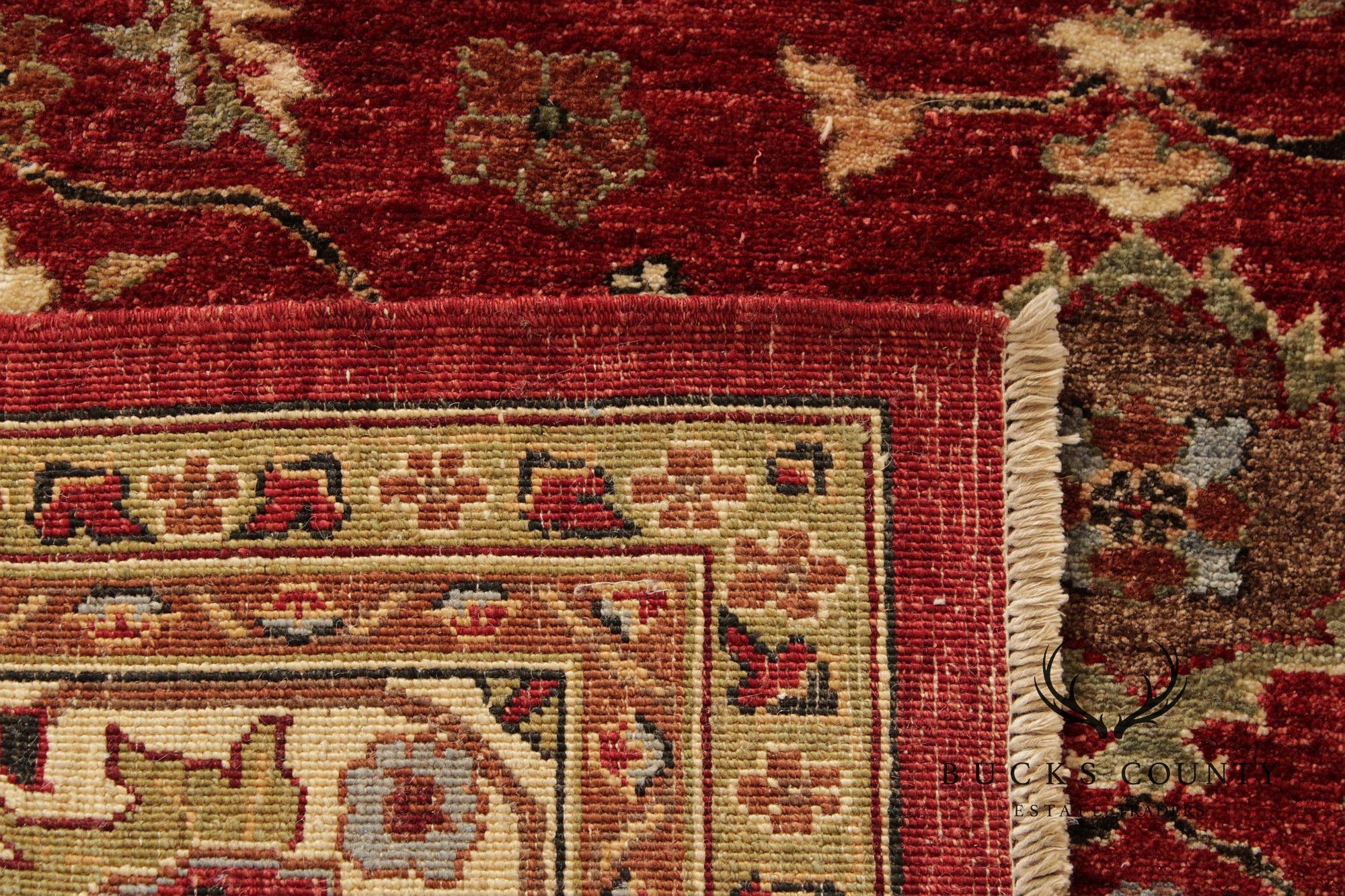 Persian Heriz Style Wool Area Rug With Red Field 8'x10'
