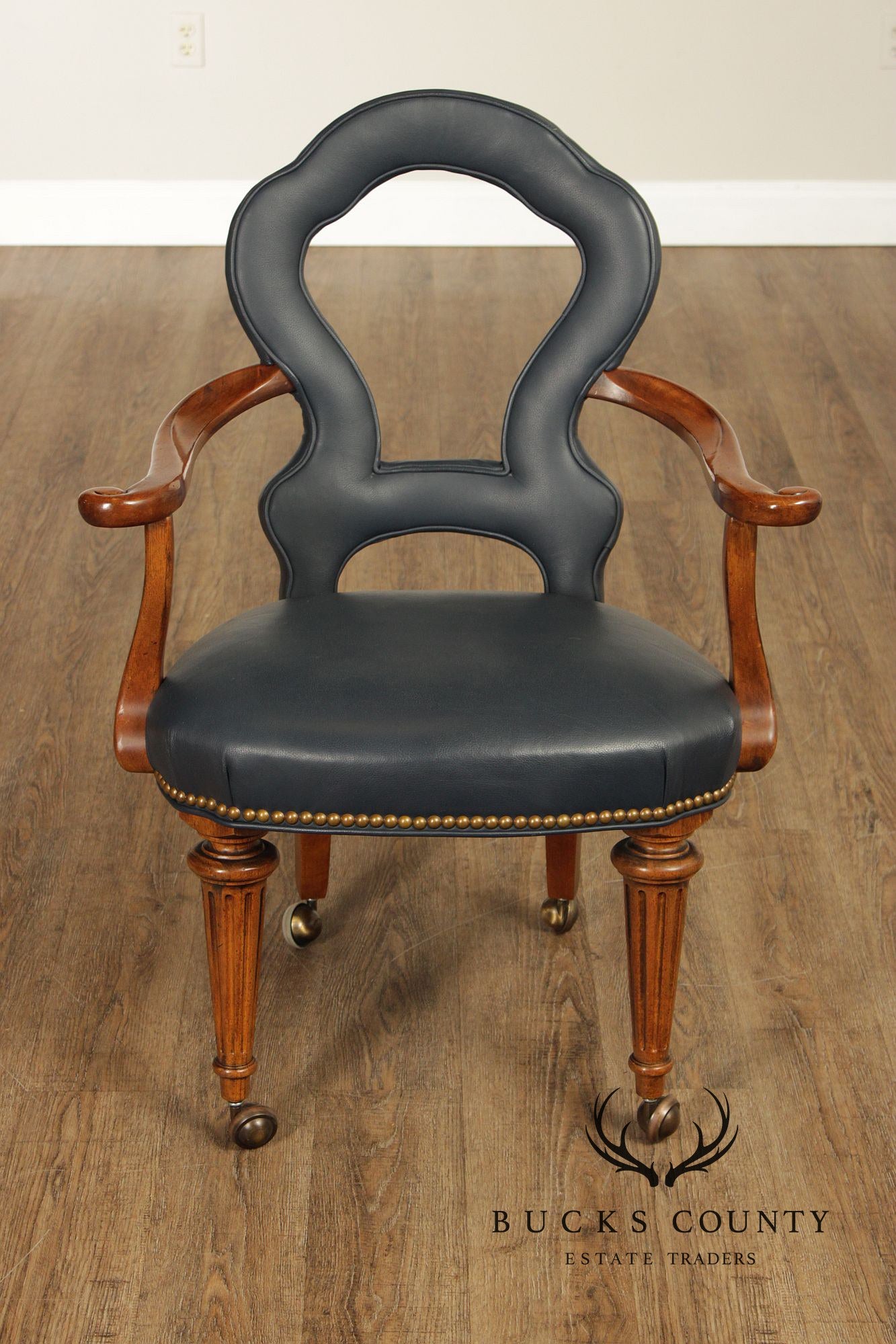Century Furniture Set of Four Leather Armchairs