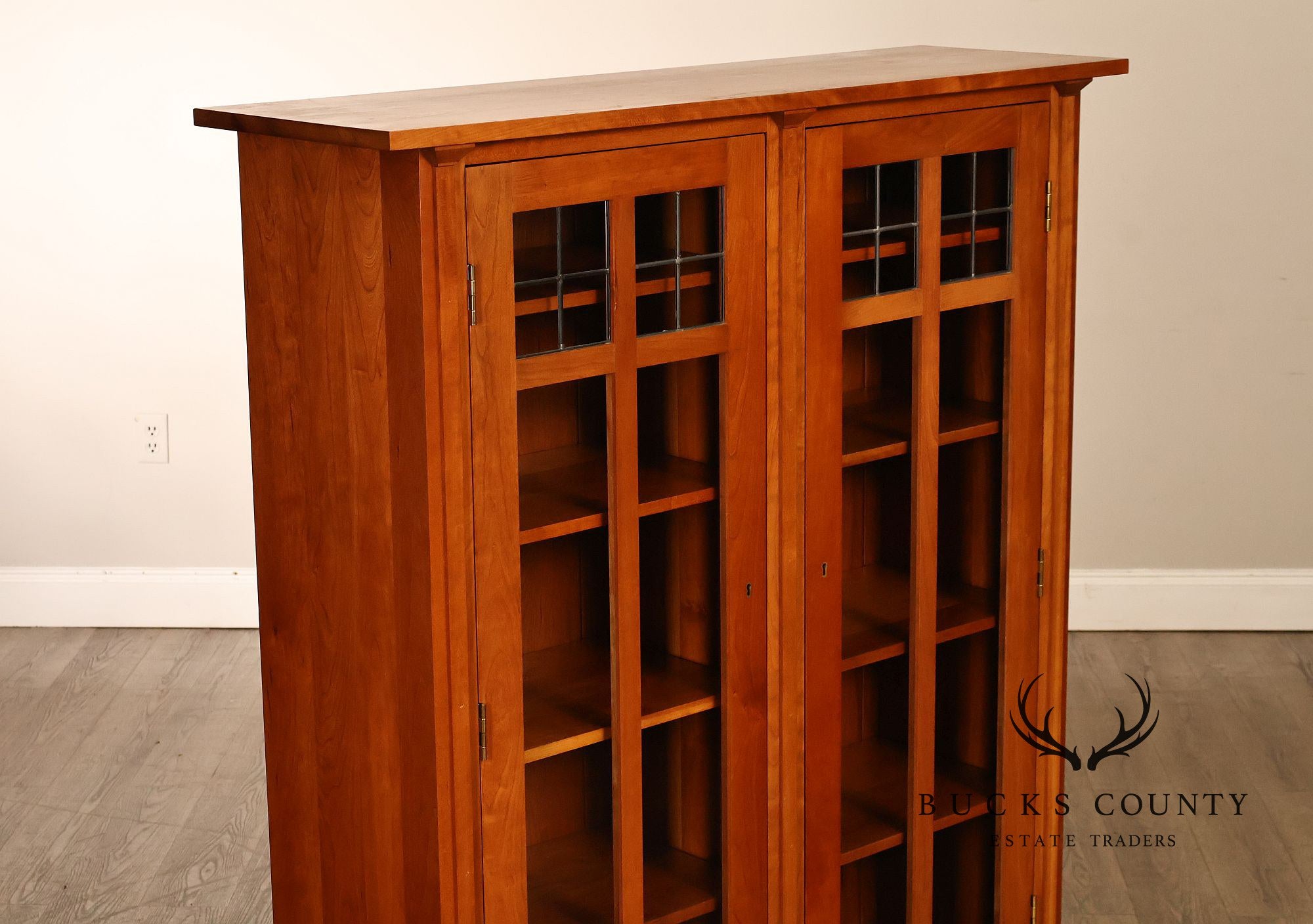 Stickley Mission Collection Pair of Harvey Ellis Cherry Bookcases