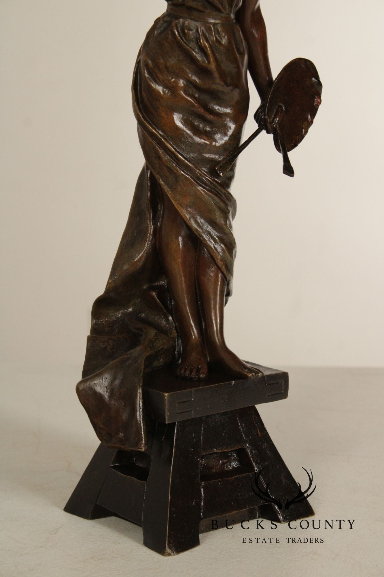 Emmanuel Villanis Bronze Statue, 'L'Amour de L'Art'