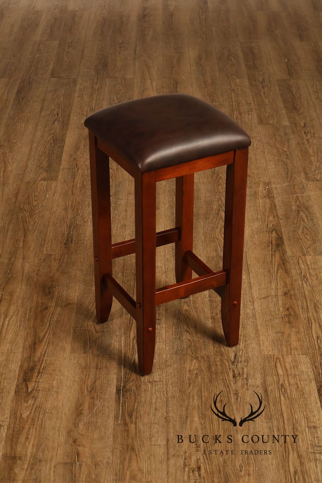 Traditional Home Bar With Wine Storage And Two Bar Stools