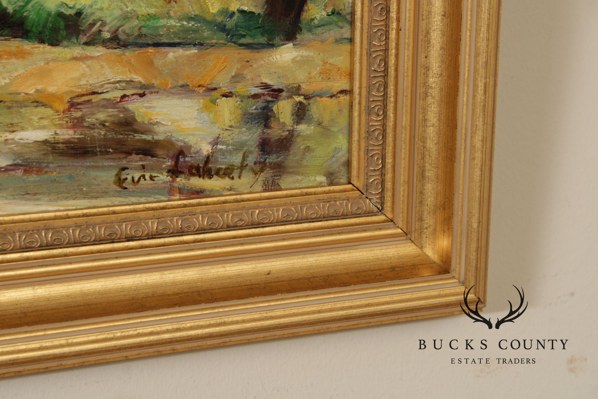 Evelyn Faherty Impressionist Style Oil Painting, 'Canal At Washington's Crossing'