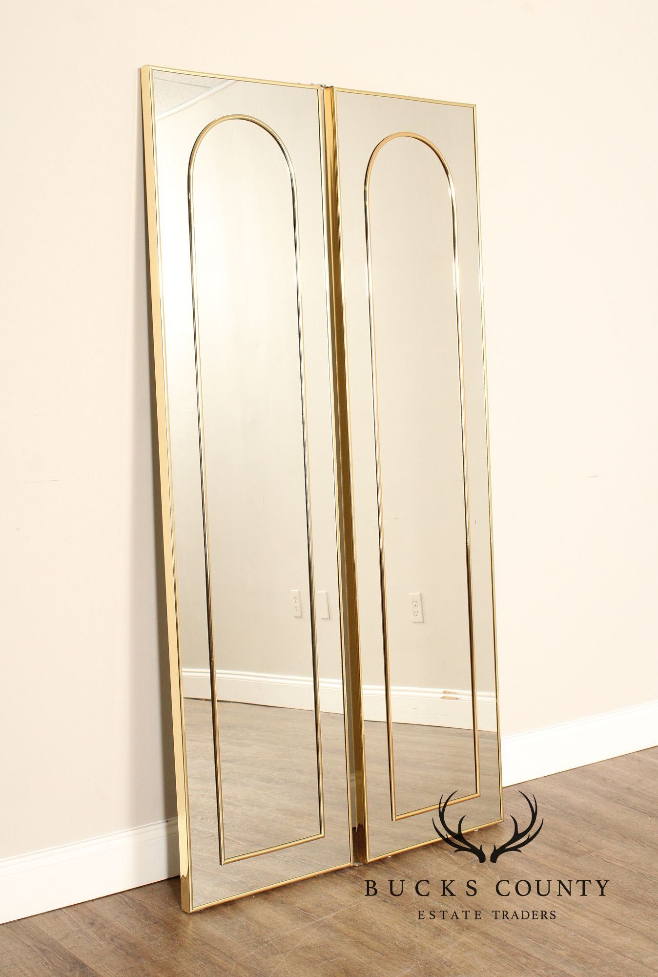 Hollywood Regency Two-Panel Mirrored Room Screen