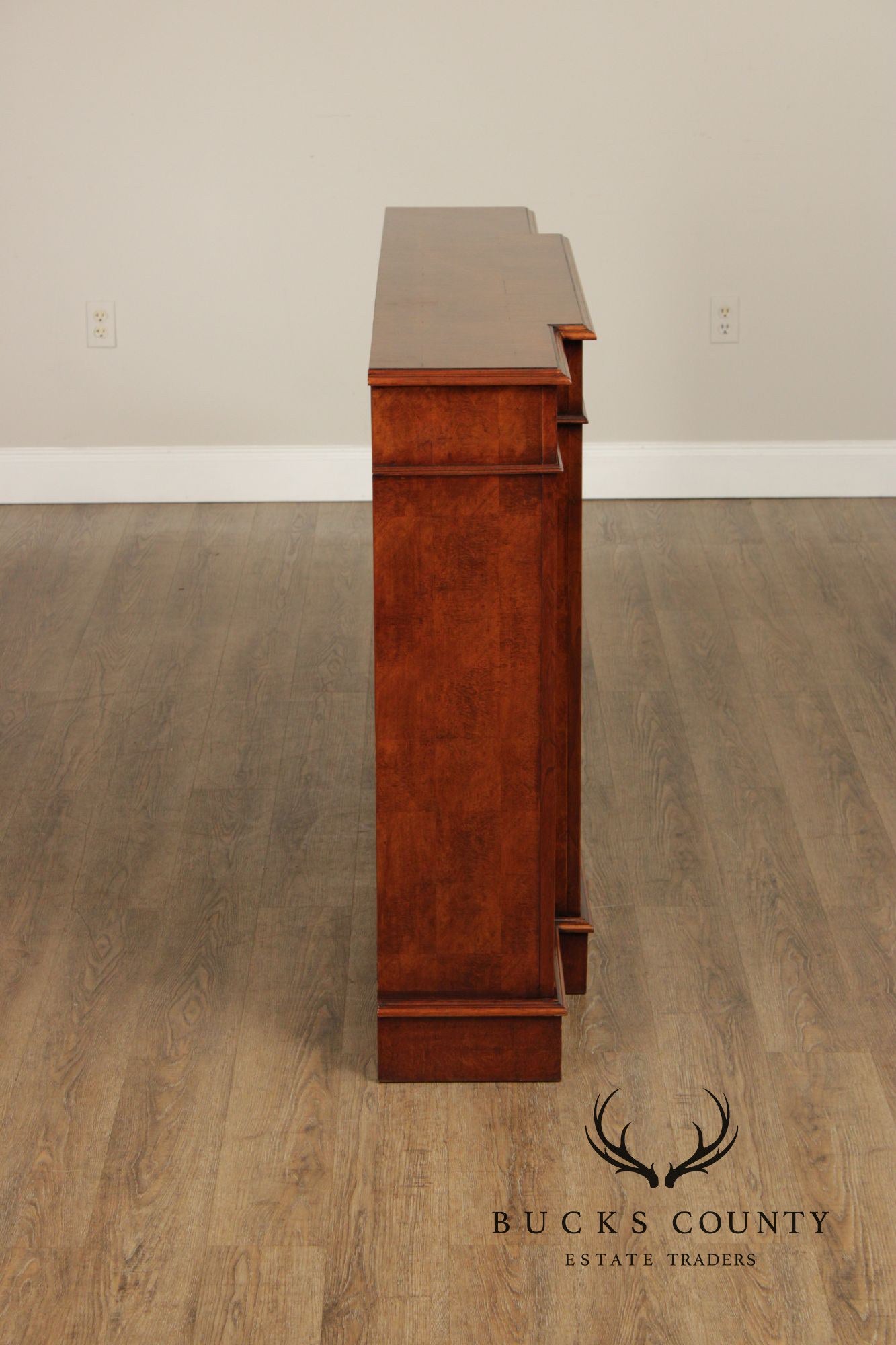 Quality Pair Of English Walnut Open Bookcases