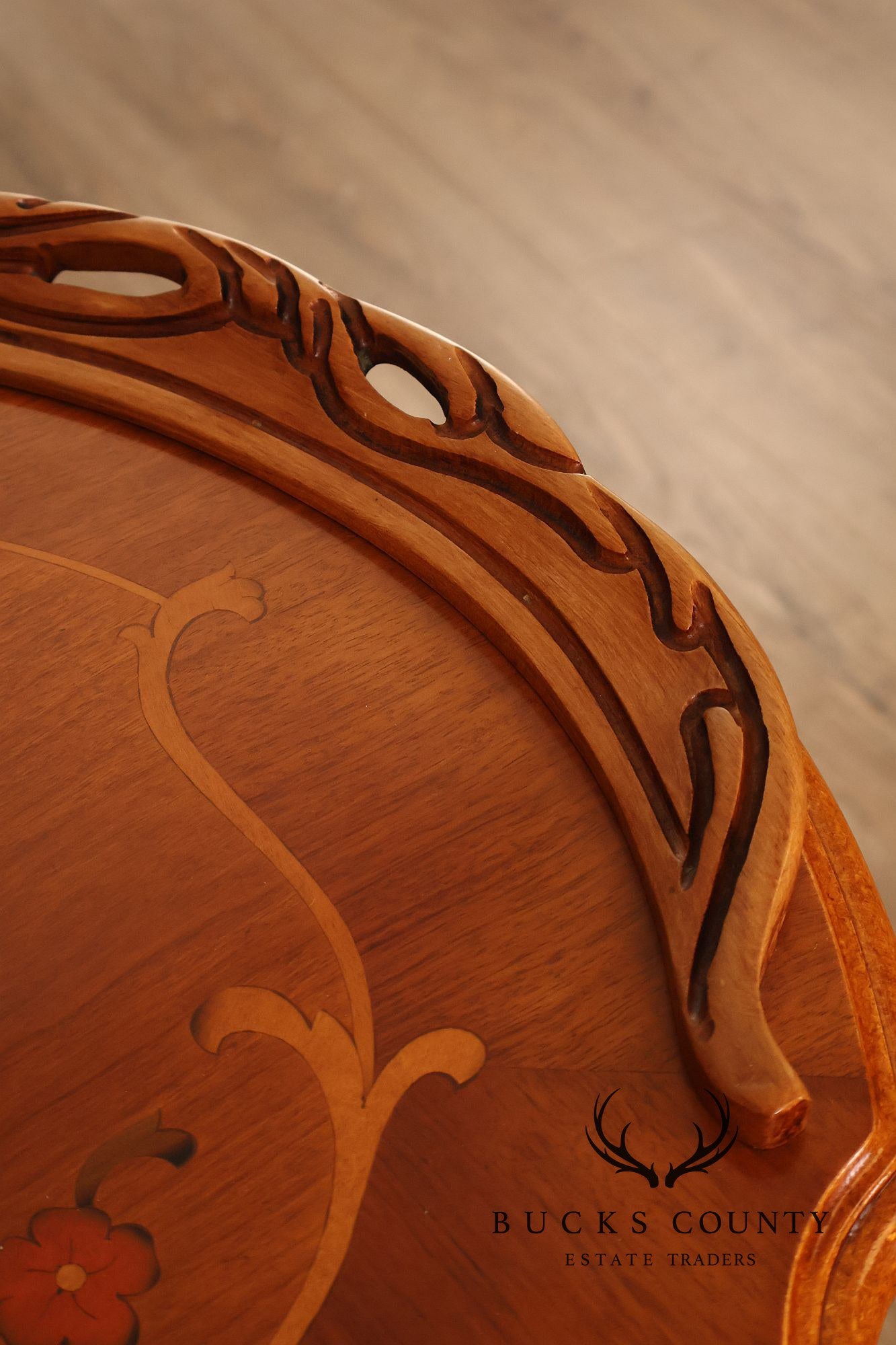 French Louis XV Style Marquetry Inlaid Nightstand