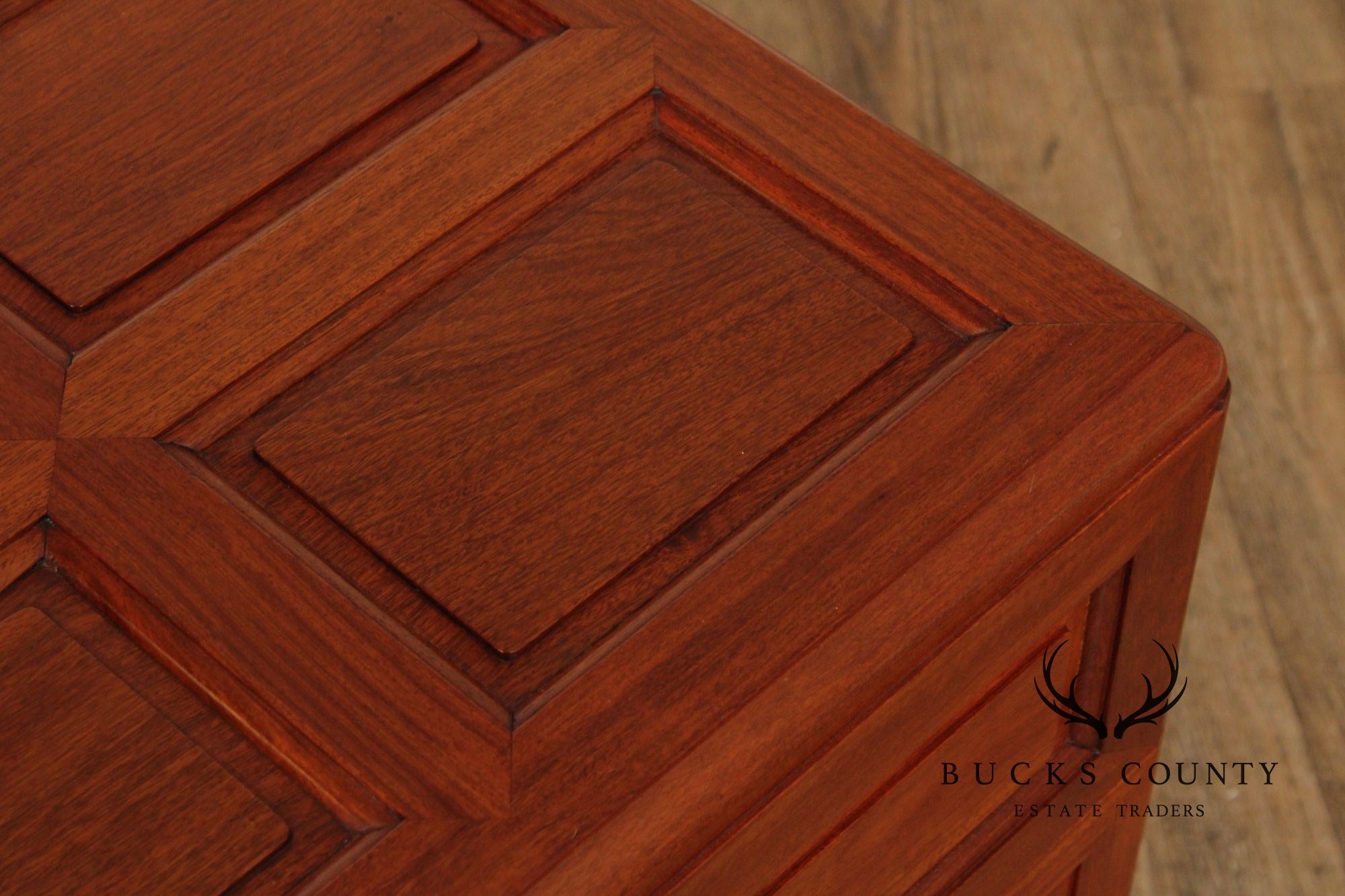 Chinese Rosewood Long Paneled Blanket Chest