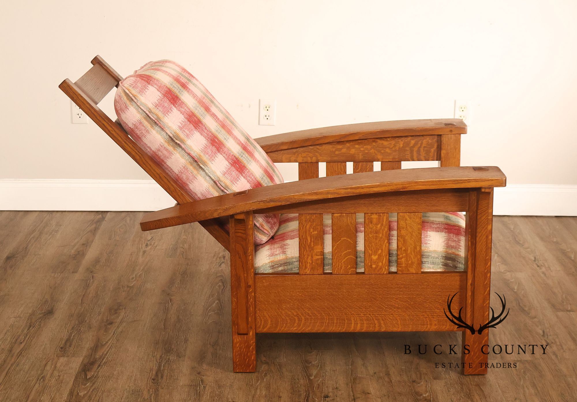 Stickley Mission Collection Oak Bow Arm Morris Chair