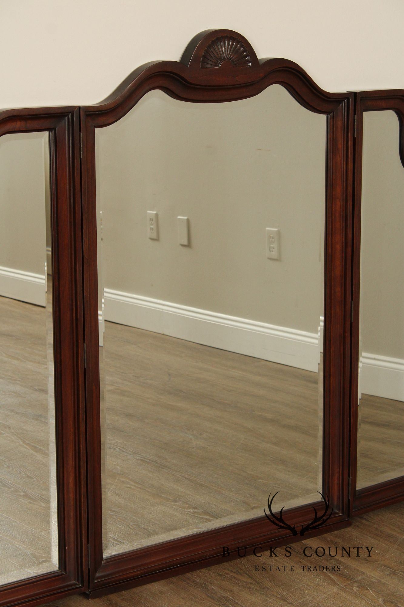 Harden Queen Anne Style Cherry Tri-Fold Dresser Mirror