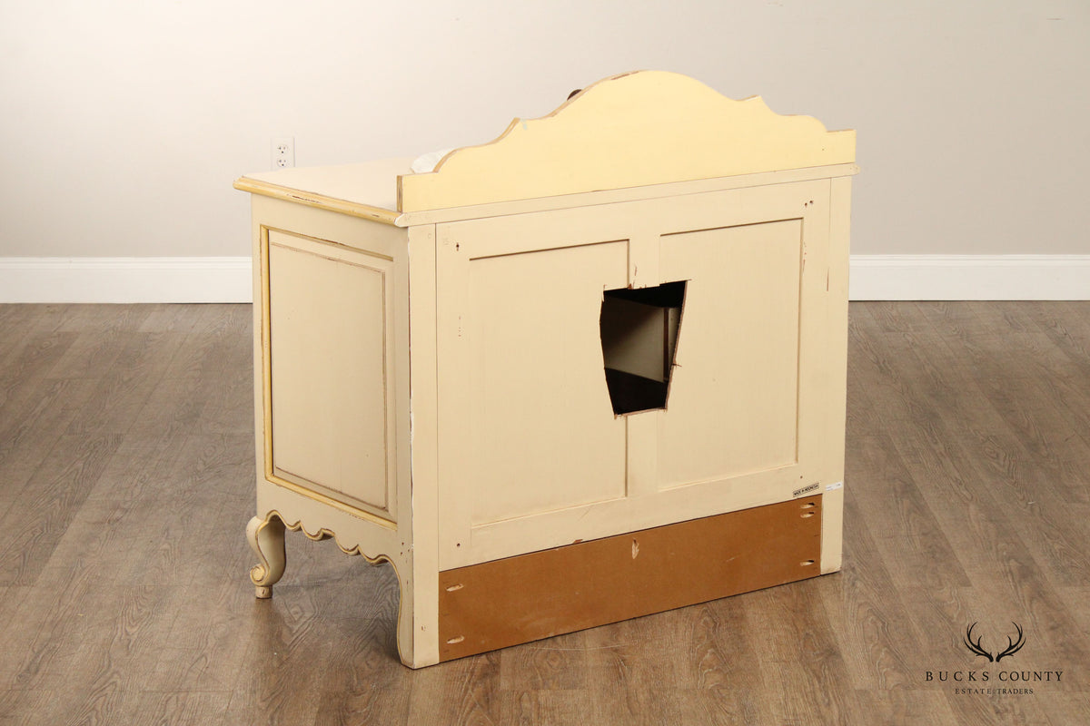 French Country Style Painted Single Sink Vanity Dresser