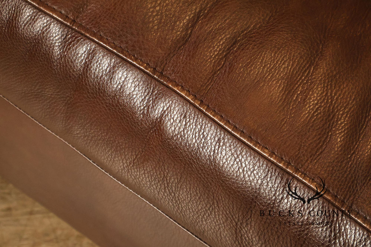 Stickley Orchard Street Mission Oak Leather Power Motion Sofa