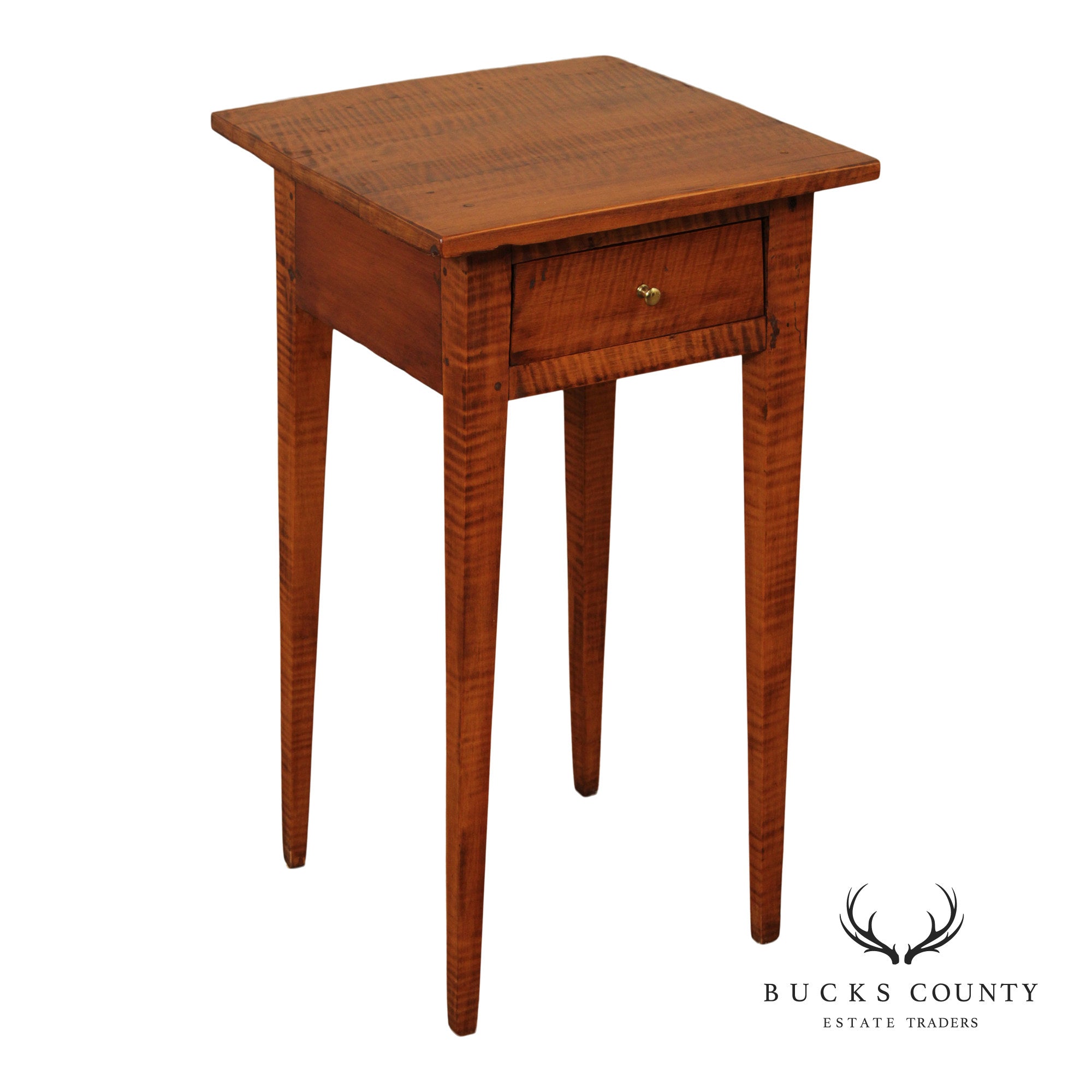 Antique American Federal Period Tiger Maple End Table