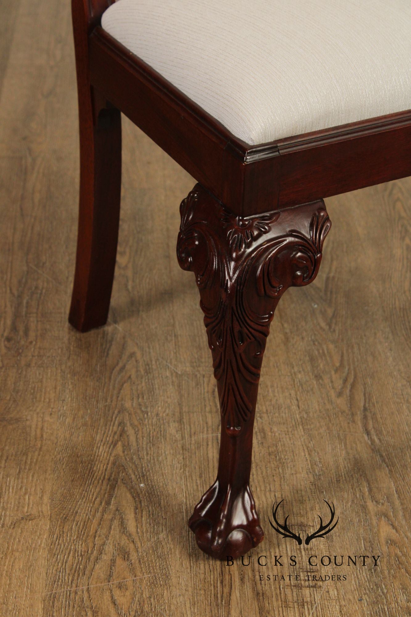 Chippendale Style Set of Eight Carved Mahogany Dining Chairs