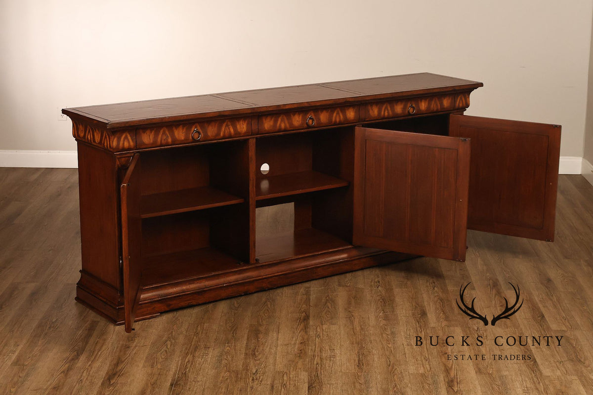 Traditional Georgian Style Inlaid Three Door Credenza Sideboard